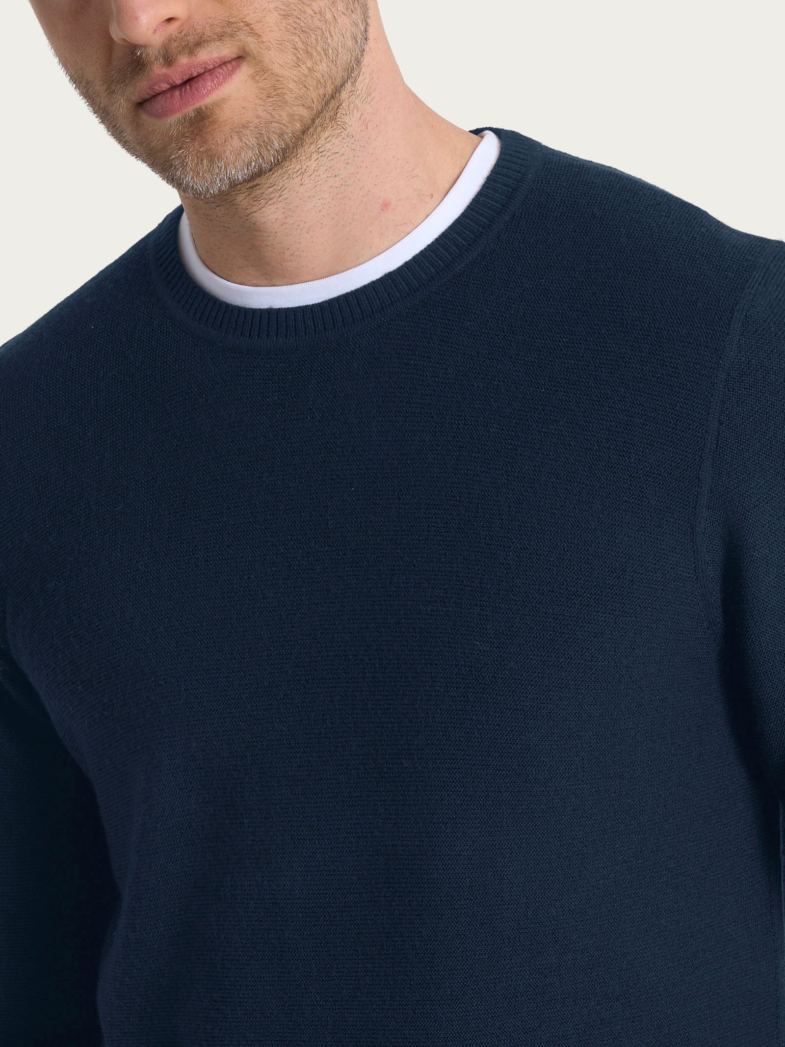 Ragno Merino Soft Pull girocollo Links lana blu