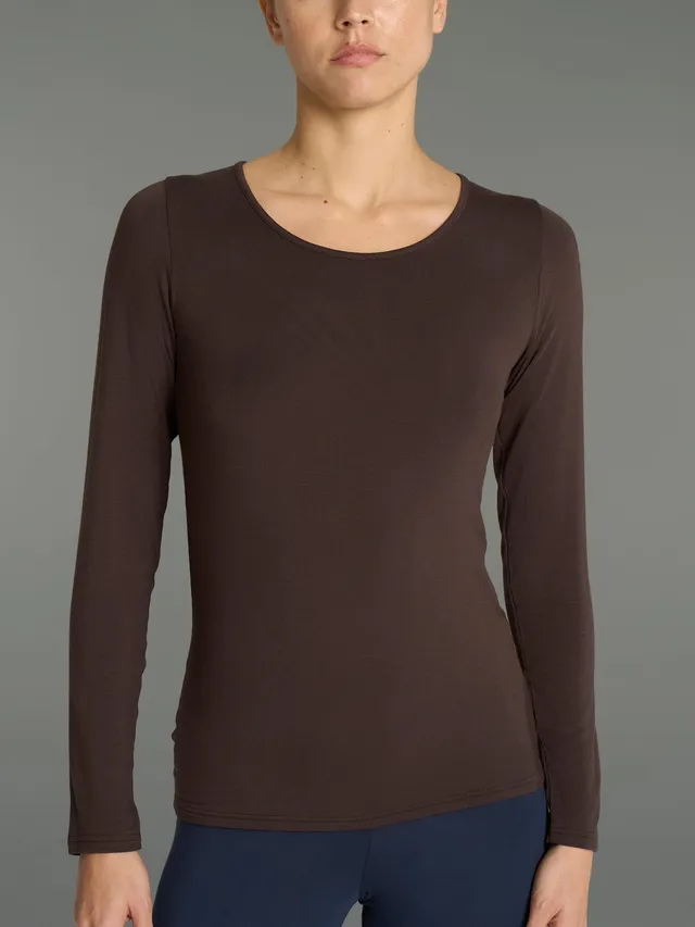 Ragno Maglia Girocollo Manica Lunga Eco Viscosa Chocolate Torte