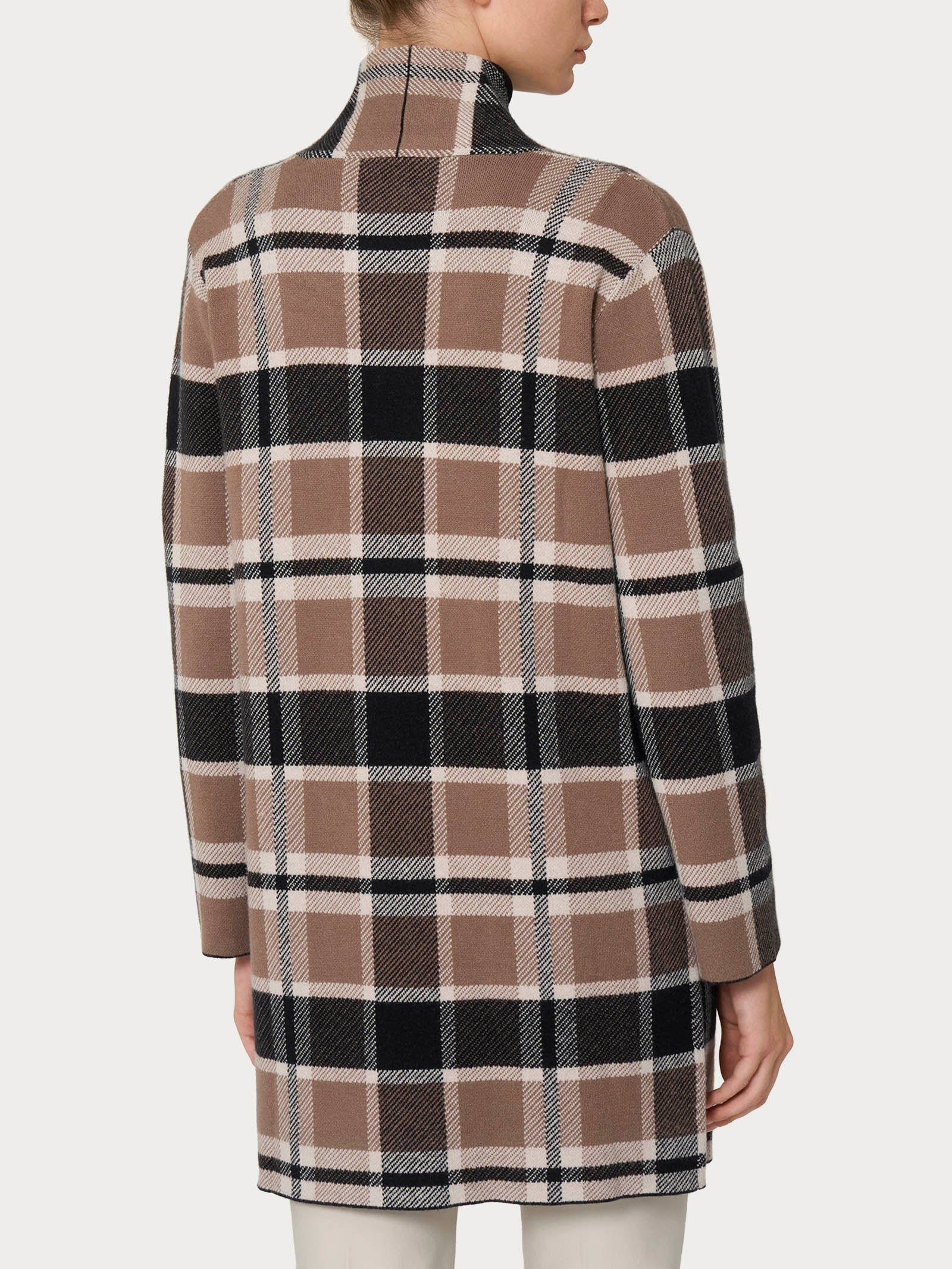 Ragno Super Soft cardigan lungo aperto pine bark tartan
