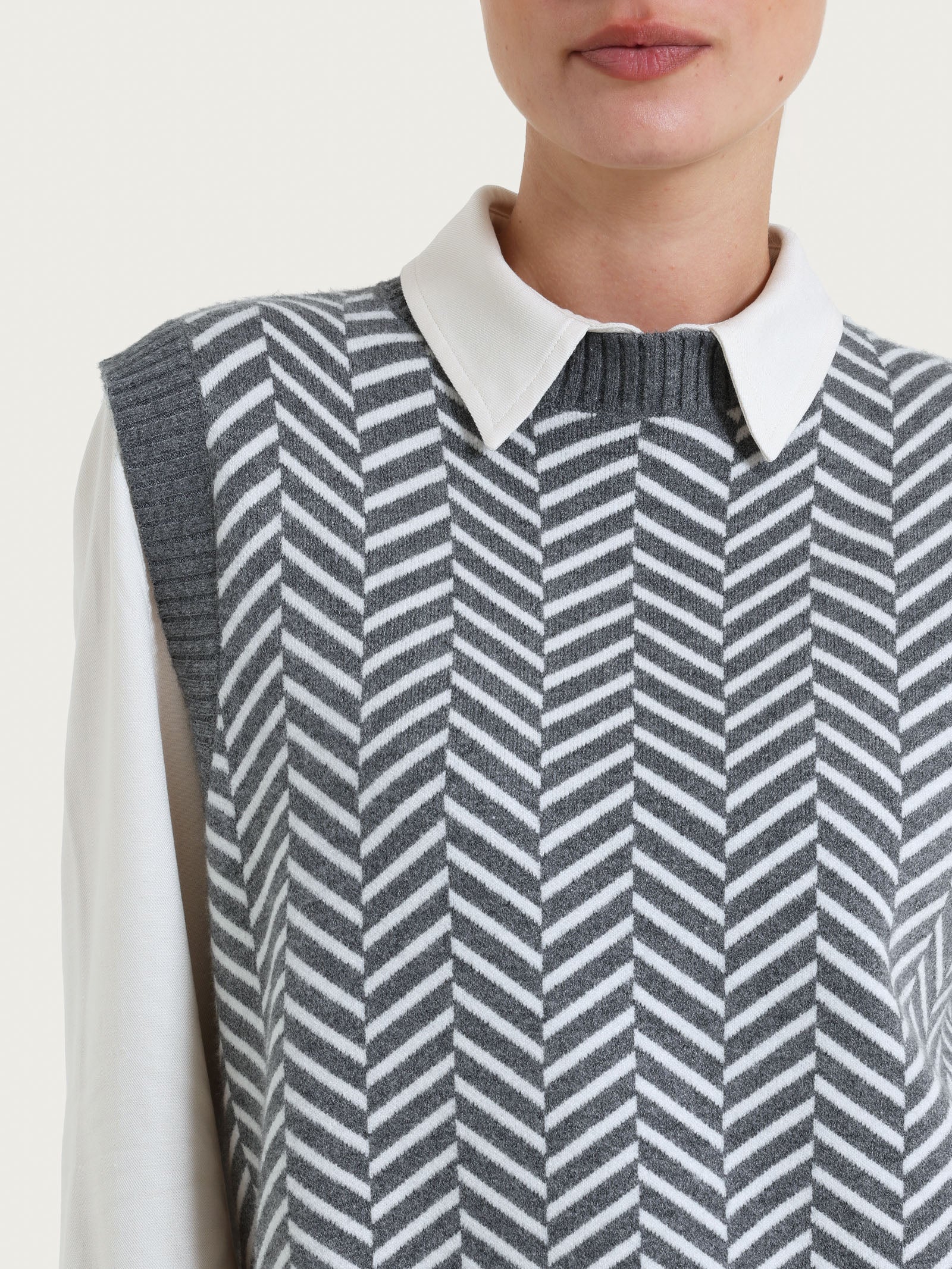 Ragno Super Soft gilet spigato grigio ferro melange
