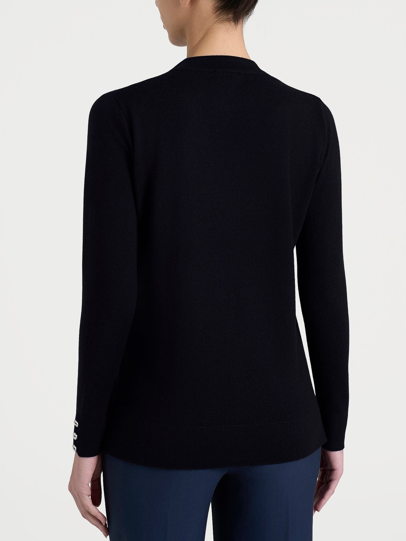 Ragno Merino Soft Maglia Girocollo Nero in Lana Merino