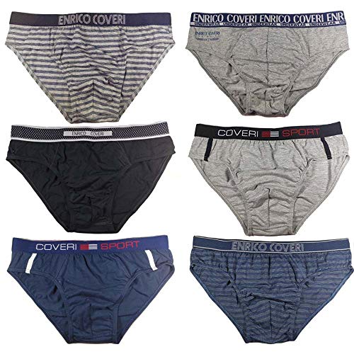 Enrico Coveri Slip Uomo Cotone 6 Pezzi Fantasia Assortita