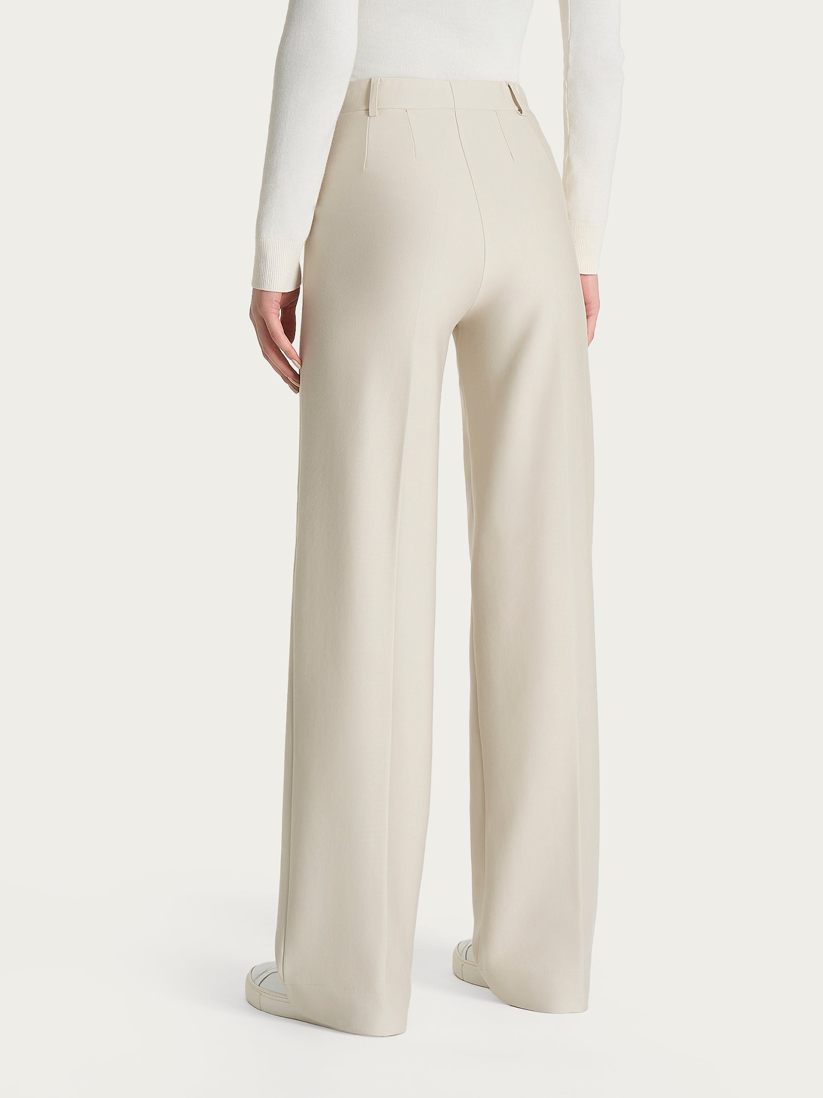 Ragno Compact Pantalone Palazzo Champignon tasche elasticizzato
