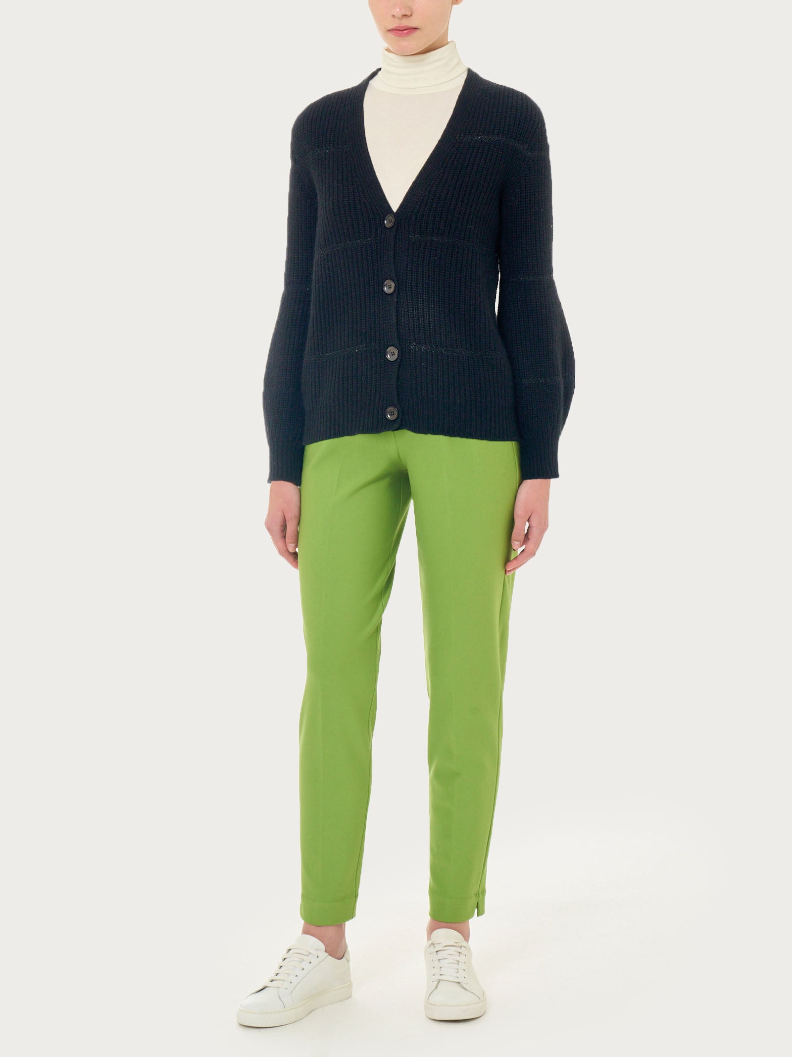 Ragno Cardigan bottoni paillettes misto angora Ghiaia Mel.