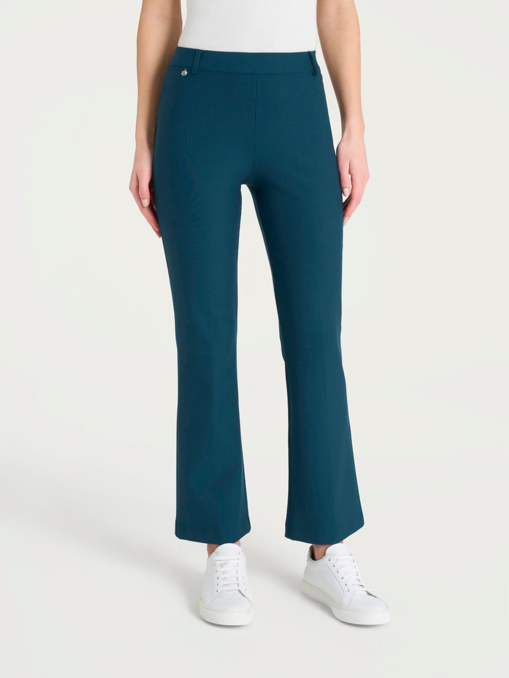 Ragno Compact Cropped Flare pantaloni Reflecting Pond elasticizzati