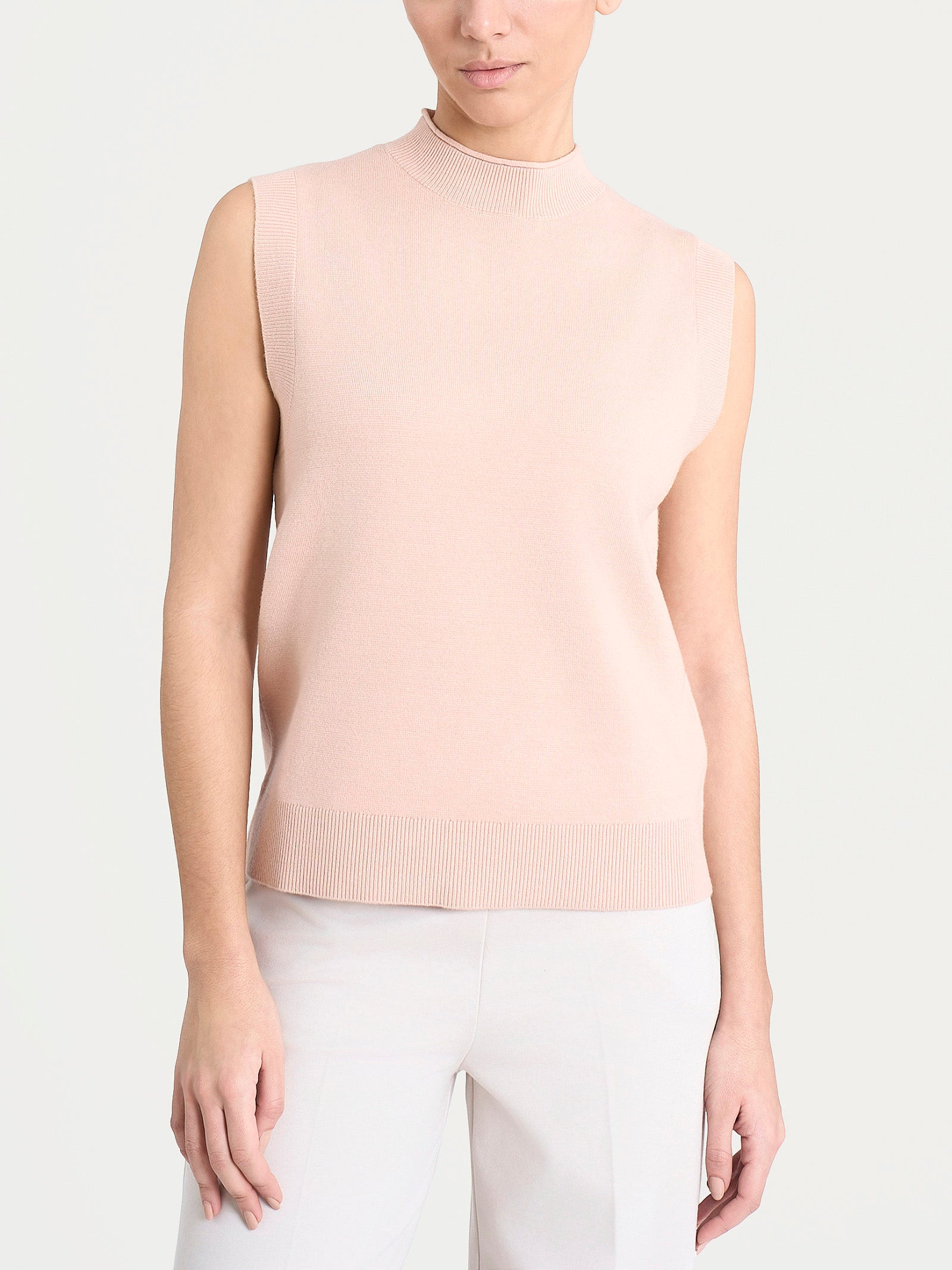 Ragno Super Soft maglia smanicata lupetto rosa collo arricciato