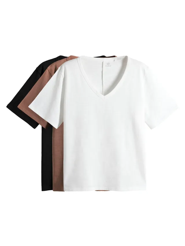Next The Set T-Shirt Scollo a V 3 Pezzi Mélange