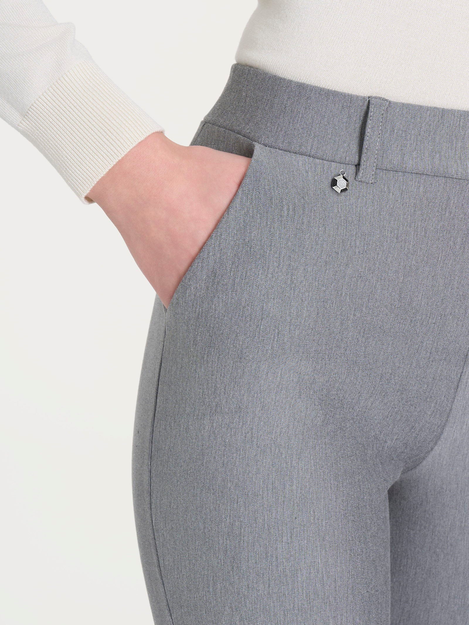 Ragno Compact pantalone dritto Grigio Mel. vita elasticizzata