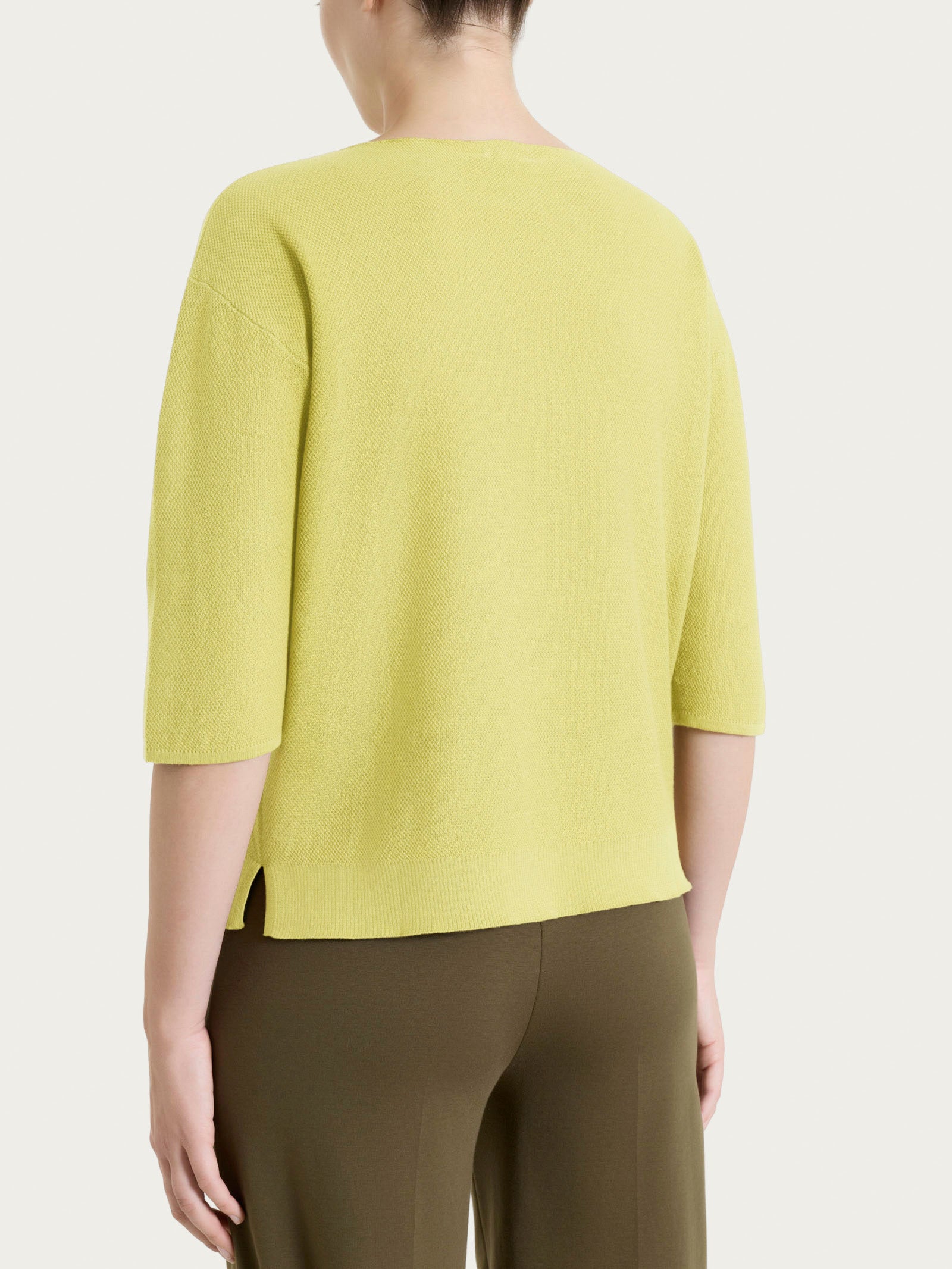 Ragno Puro Cotone maglia girocollo piquet acacia manica 3/4