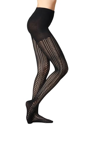 Goldenpoint Chevron collant traforato con strass motivo chevron