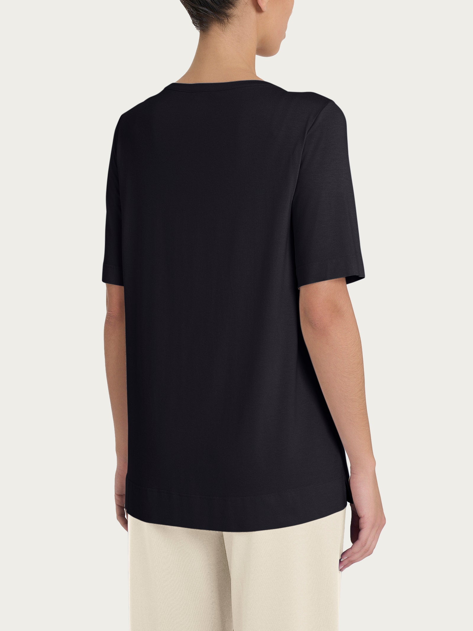 Ragno Viscosa Summer Girocollo maglietta nero viscosa