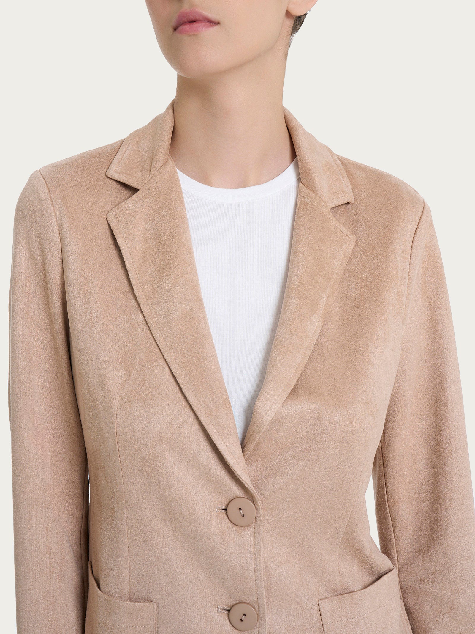 Ragno Compact Blazer 2 Bottoni Eco Suede Warm Taupe