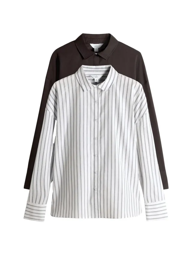 Geo Next The Set camicia popeline cotone 3 pezzi marrone taglia XL