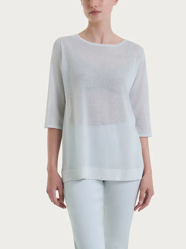 Ragno Maglione Barca 3/4 Bianco lurex