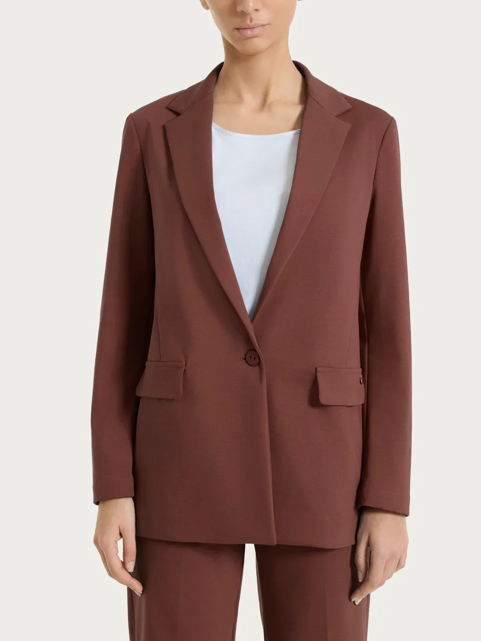 Ragno Compact Light blazer donna Cappuccino elasticizzato