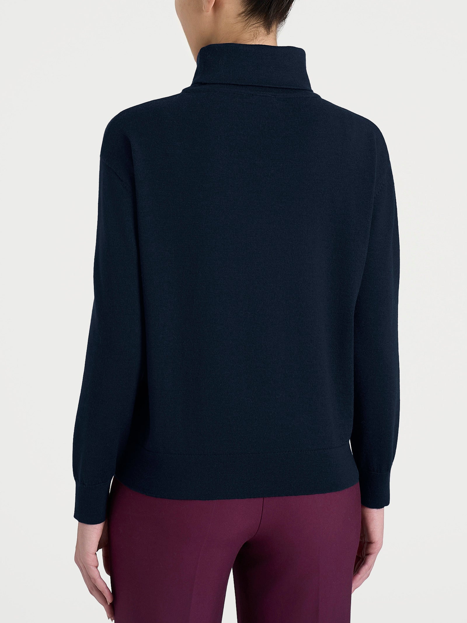 Ragno Merino Soft Maglia Collo Ciambella Bleu pura lana