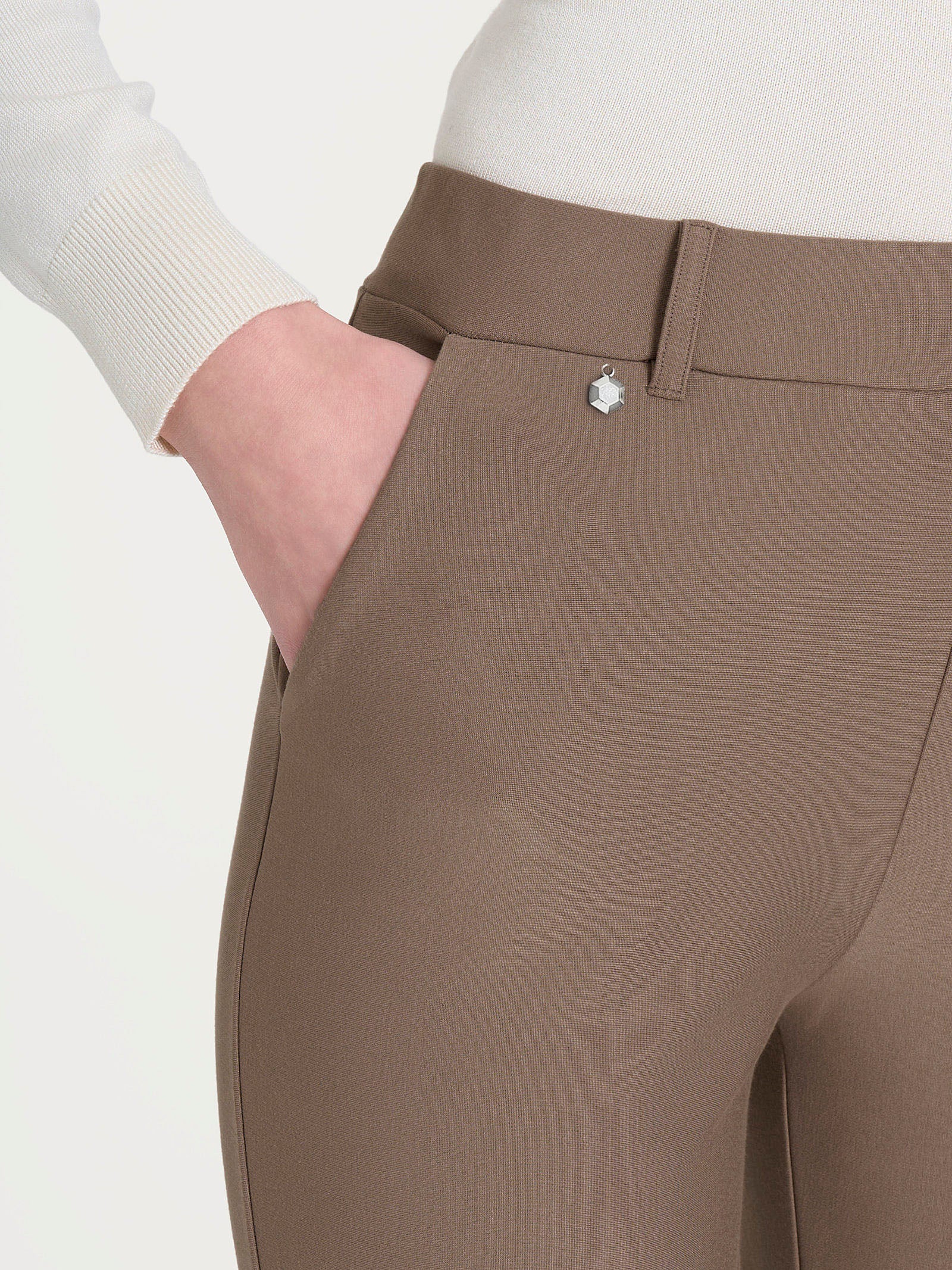Ragno Compact pantalone dritto con tasche Pine Bark elasticizzato