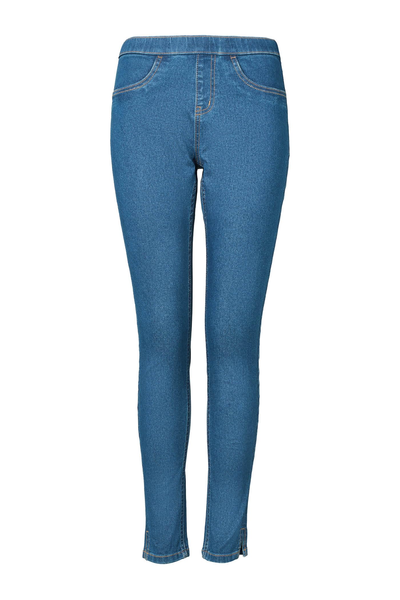 Goldenpoint Jeans Skinny Donna Denim con Spacco Vita Elasticata