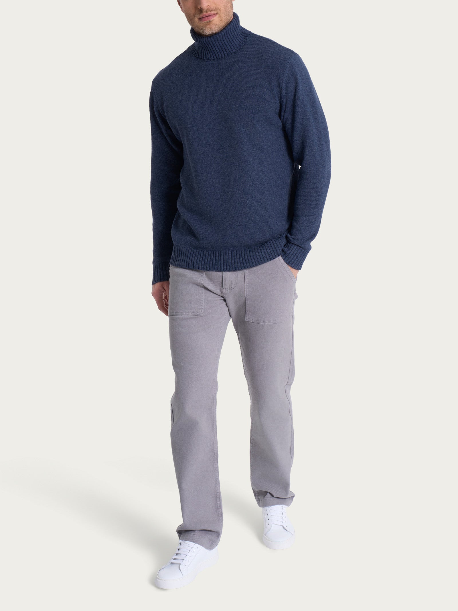 Ragno Winter Cotton Dolcevita Maglia Avio Mel. puro cotone