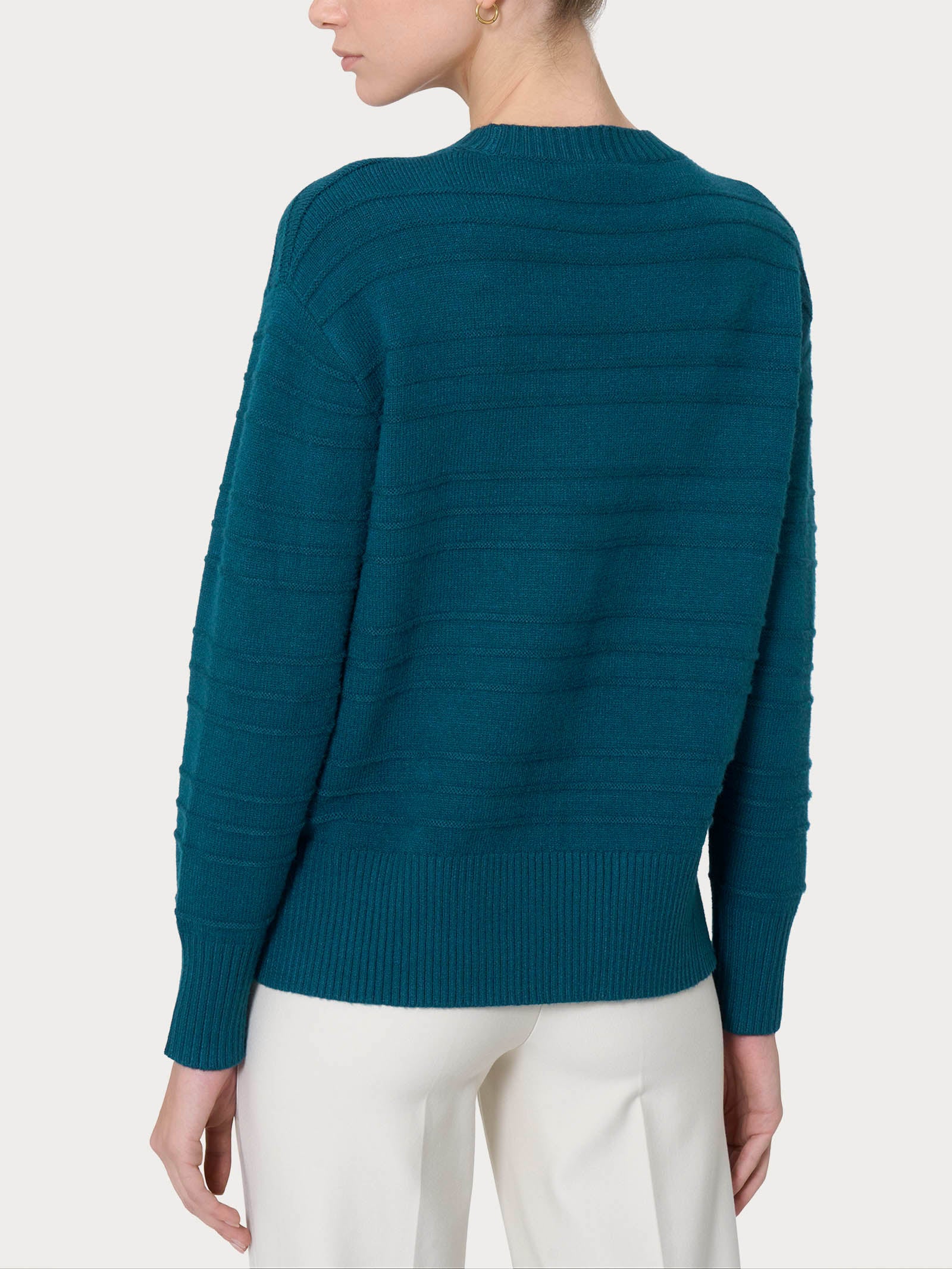Ragno Super Soft maglia girocollo donna blu righe viscosa