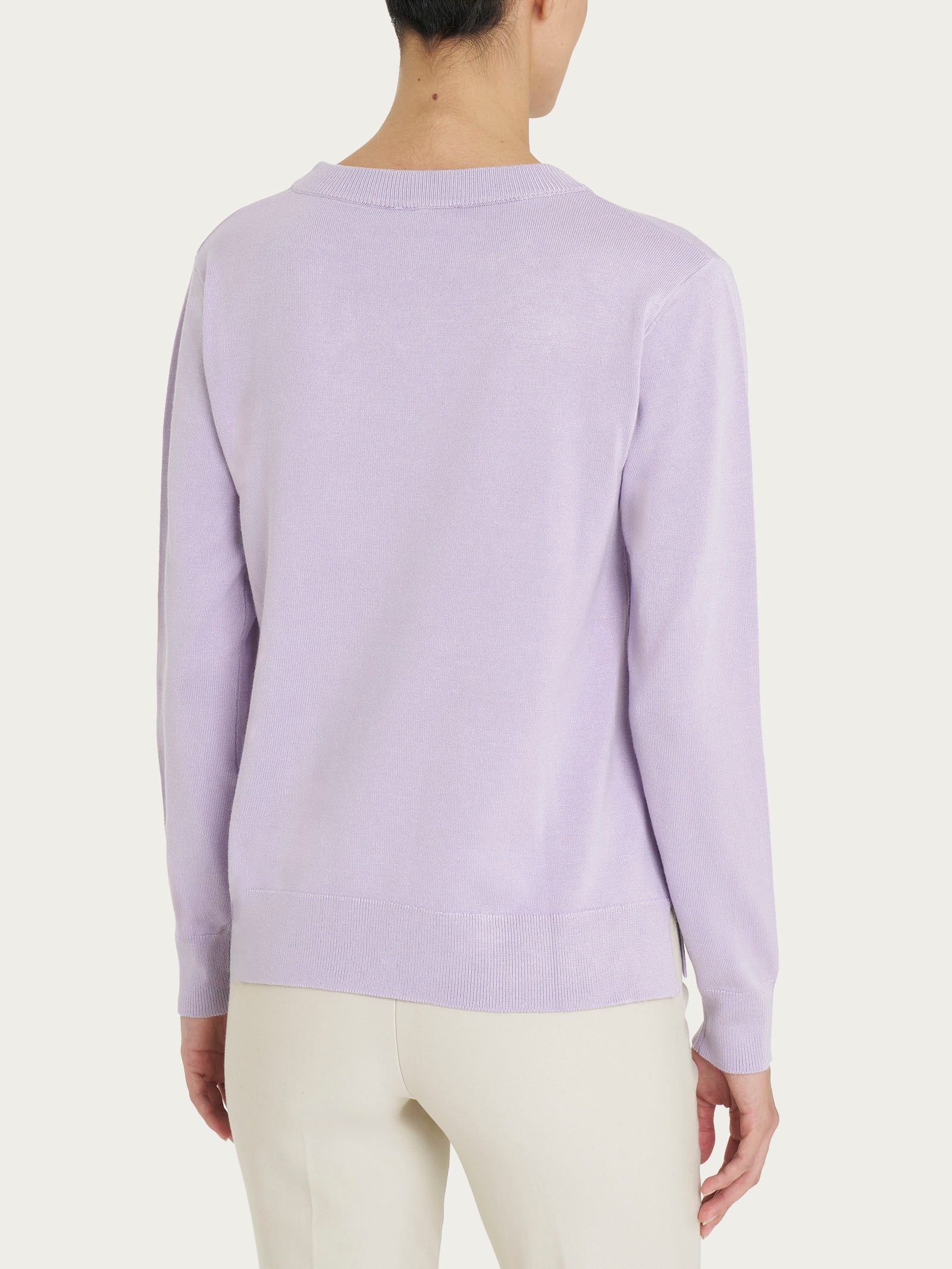 Ragno Four Seasons maglia girocollo Orchid Petal manica lunga