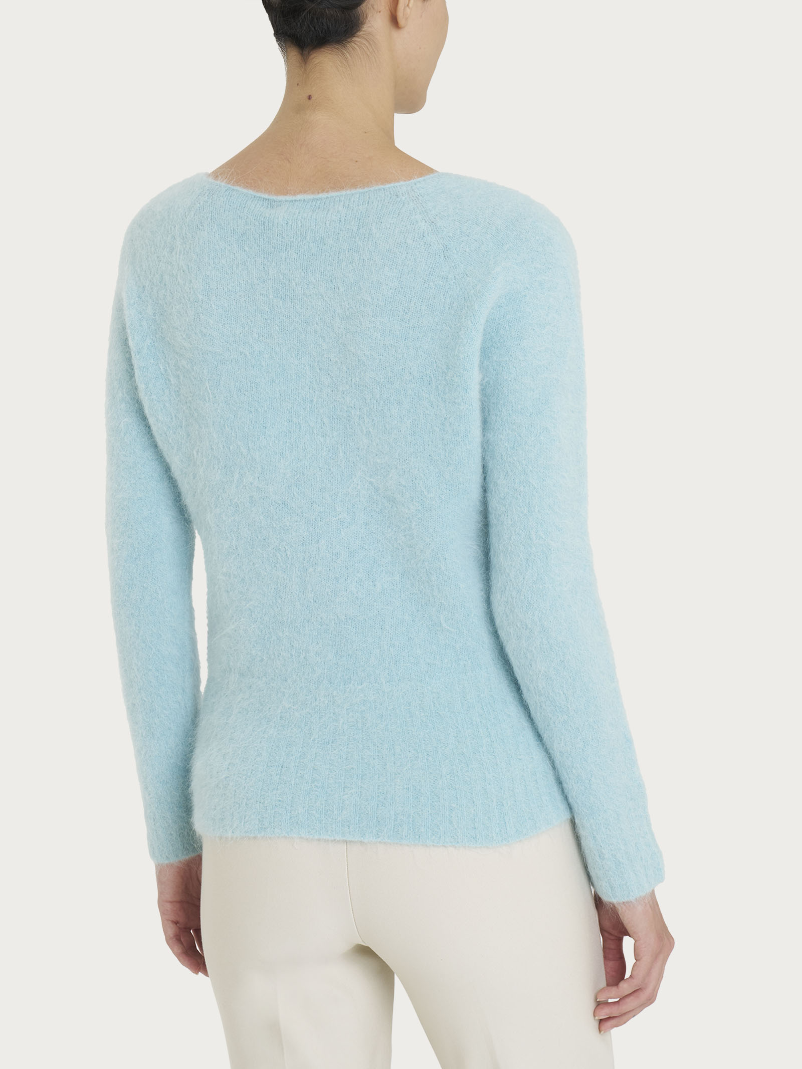Ragno Merino Soft Girocollo Nile Blue misto alpaca