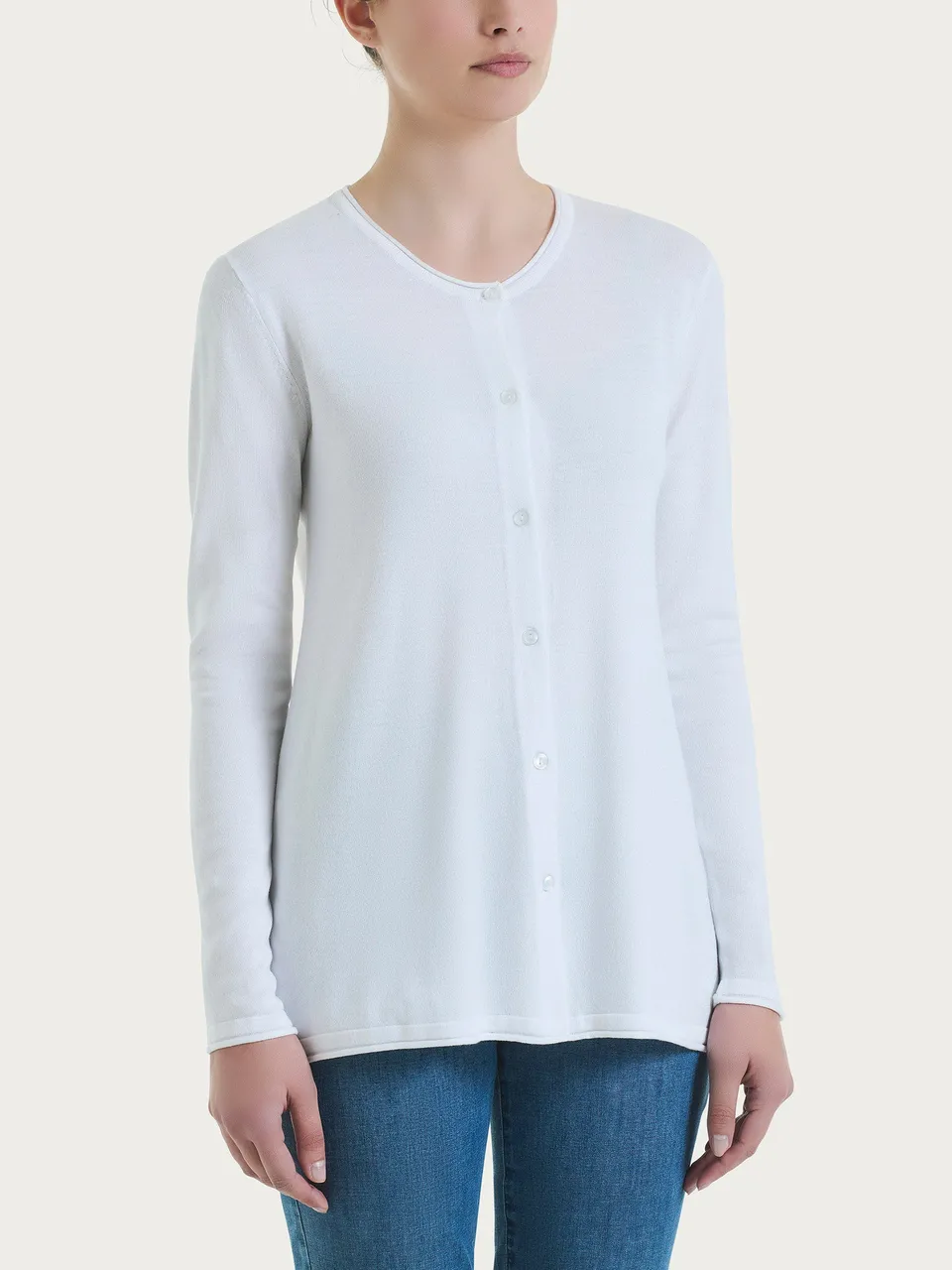 Ragno Summertime Cardigan Aperto con Bottoni Bianco