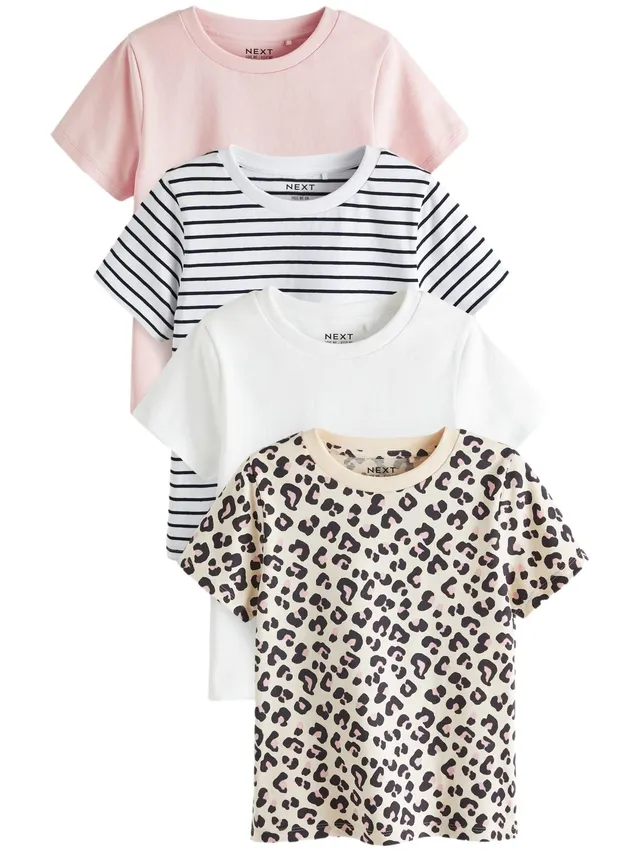 Next 4 t-shirt bambina rosa fantasia cotone