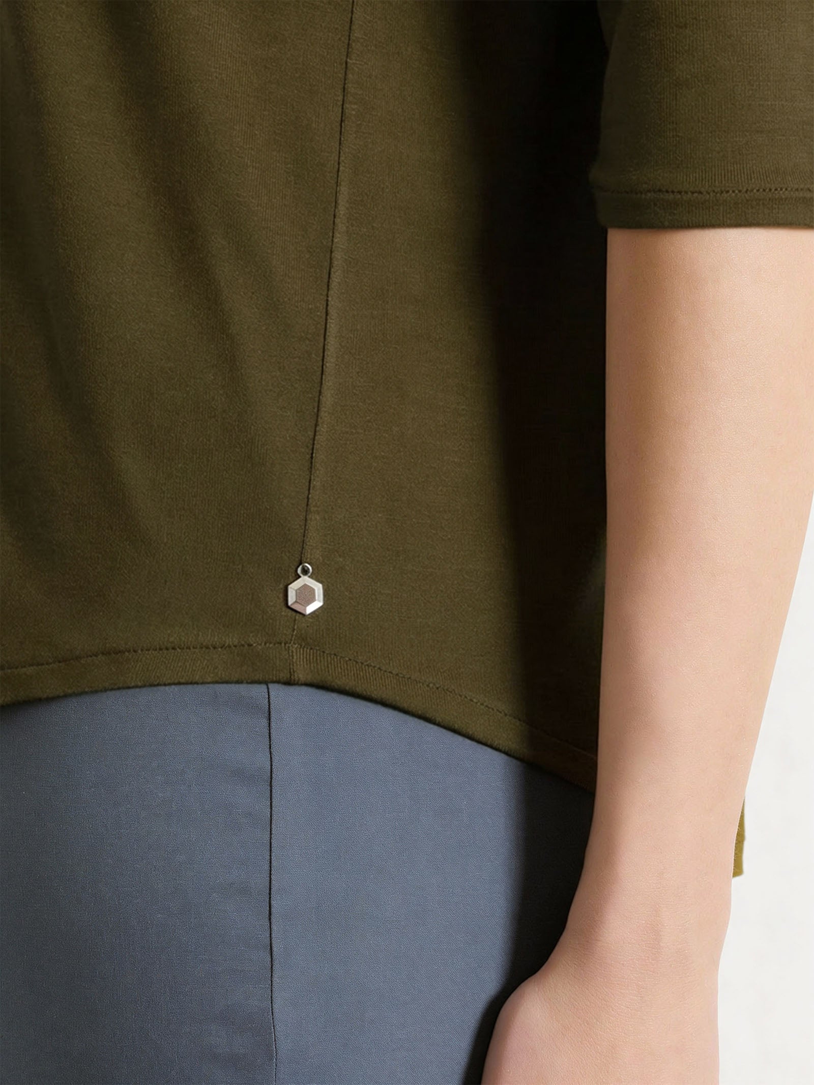 Ragno Viscosa Summer Maglietta 3/4 Dark Olive Morbida