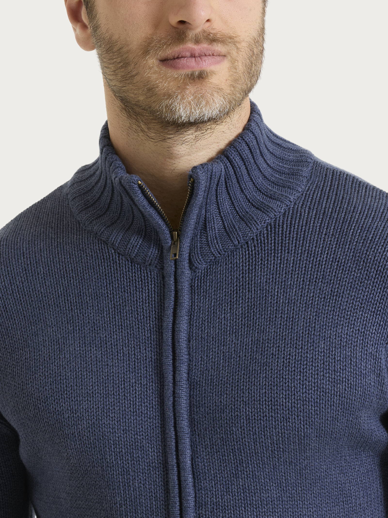 Ragno Winter Cotton Cardigan Uomo Zip Avio Melange