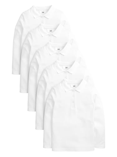 Next Polo Scuola Bambina 4 Anni 5 Pezzi Cotone Maniche Lunghe