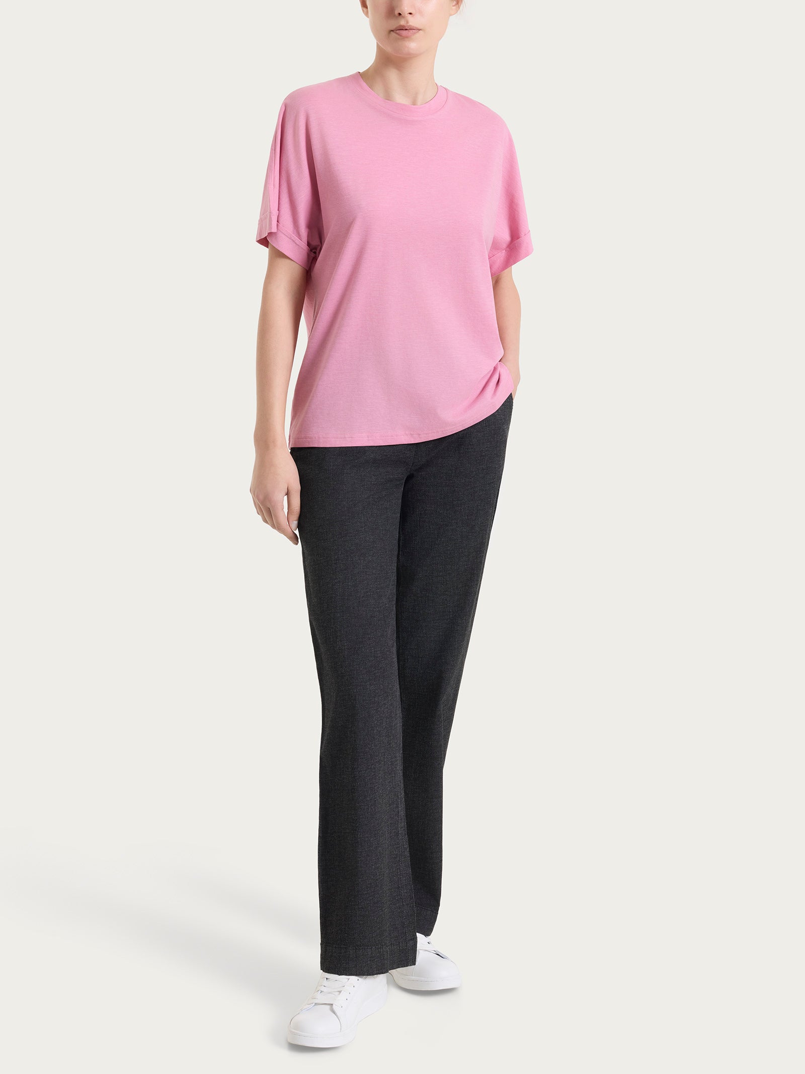 Ragno Puro Cotone t-shirt manica over jersey rosa