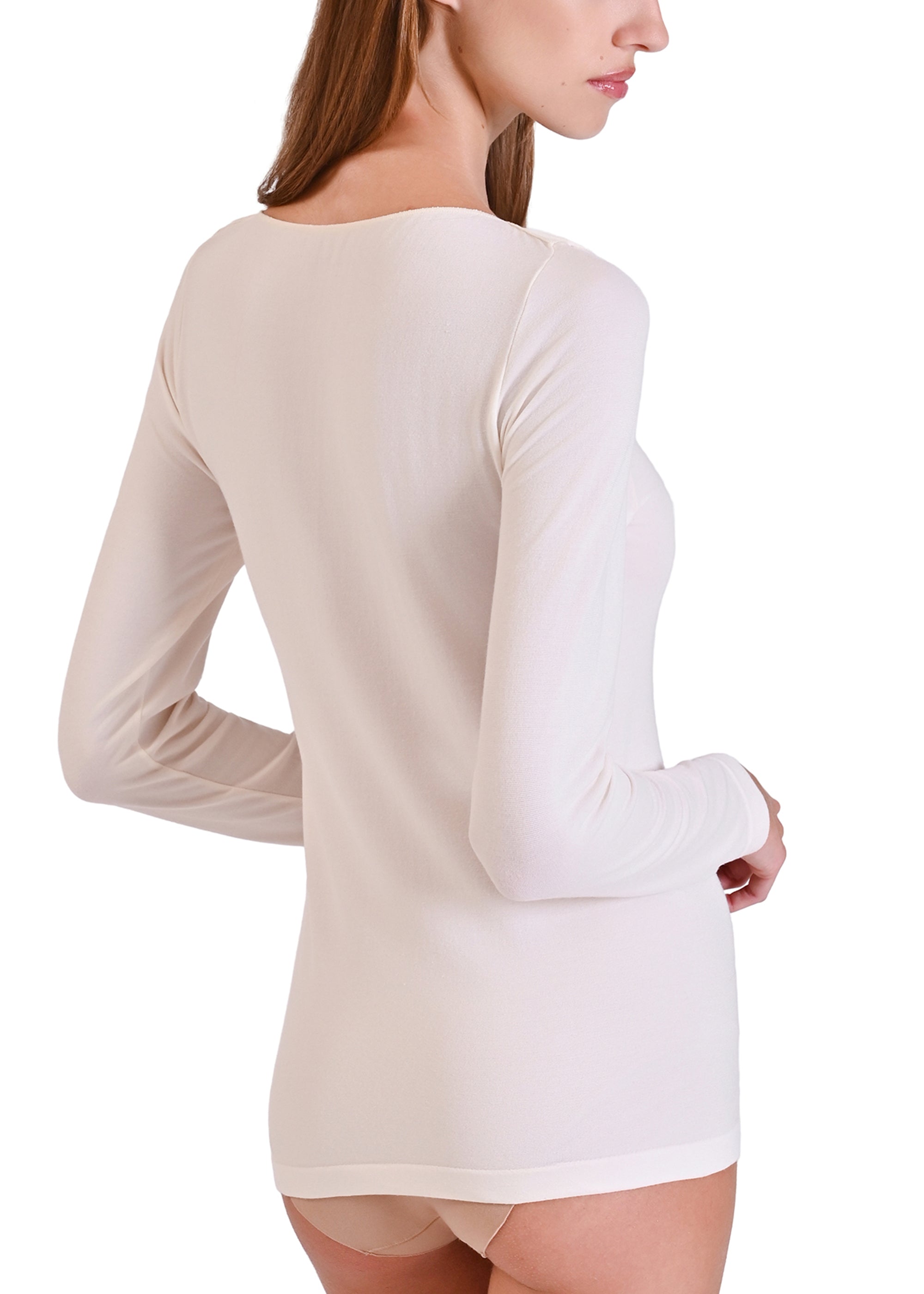 Philippe Matignon modal e seta maglia donna scollo barchetta
