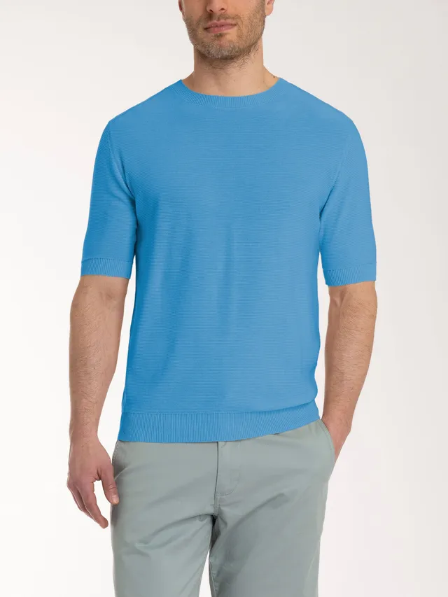 Ragno Puro Cotone Maglia Manica Corta Azure Blue
