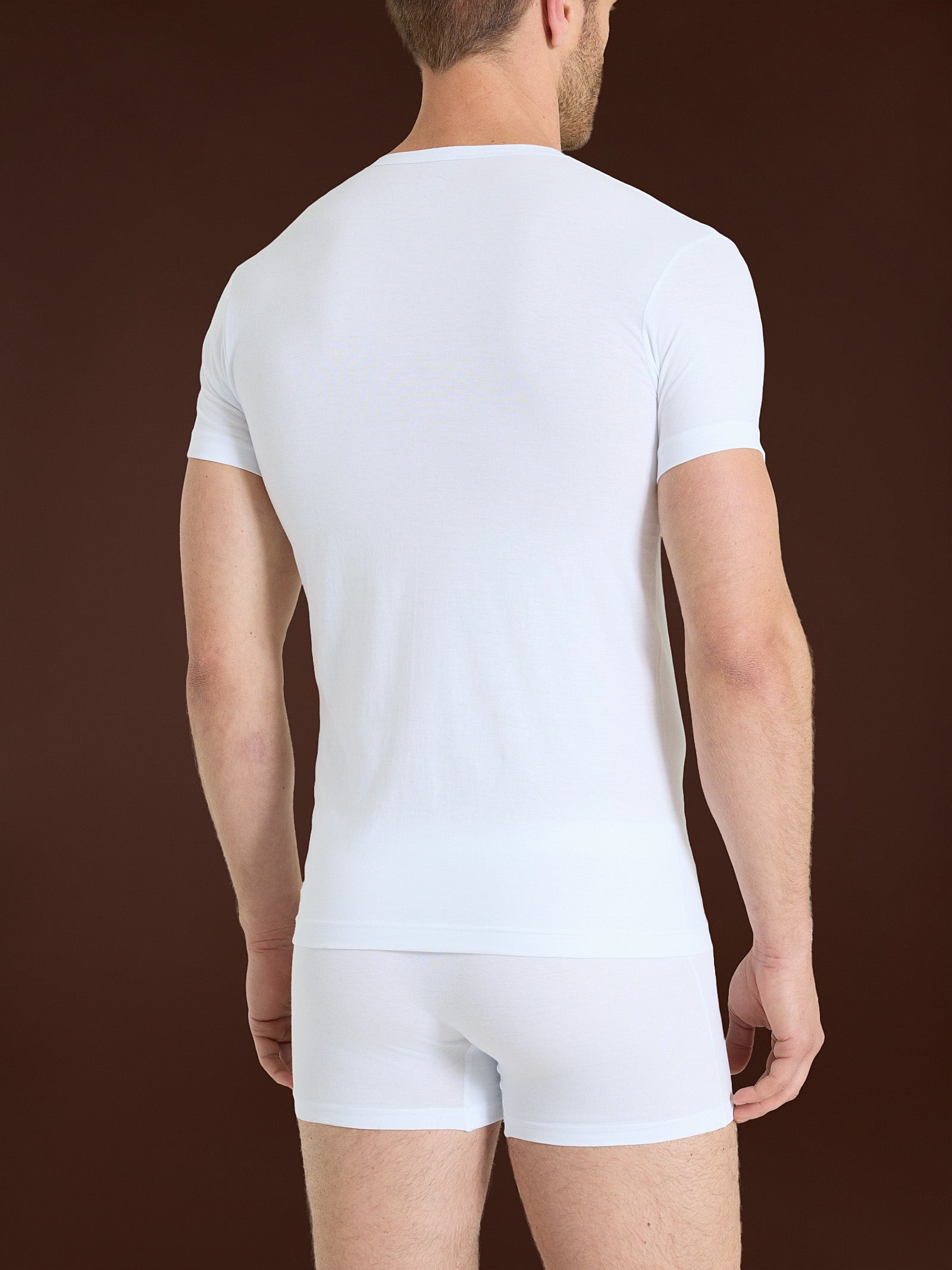 Ragno 100% Cotton Maglietta scollo V puro cotone B.co Bipack