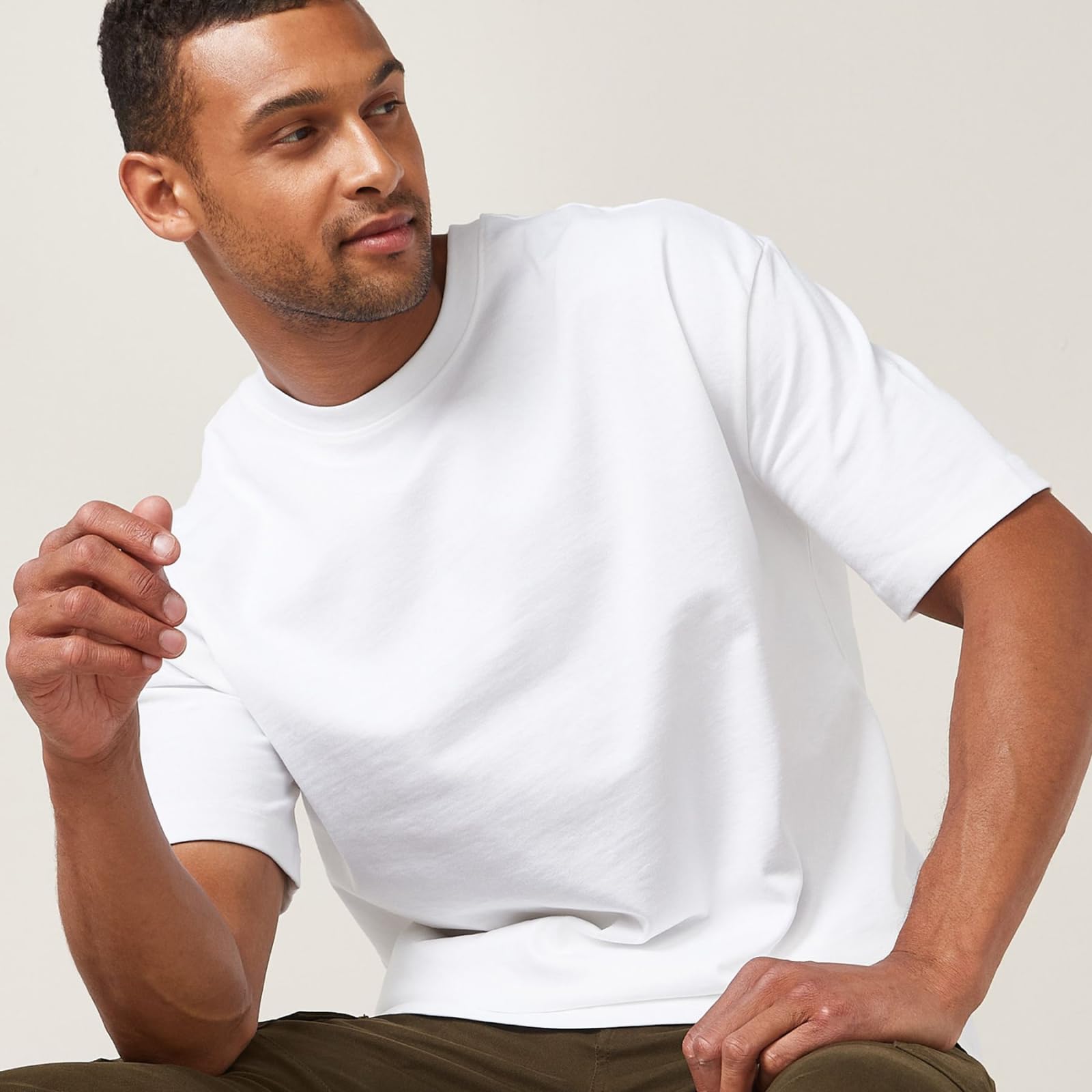 Next T-Shirt Girocollo Uomo Cotone Pesante Bianca
