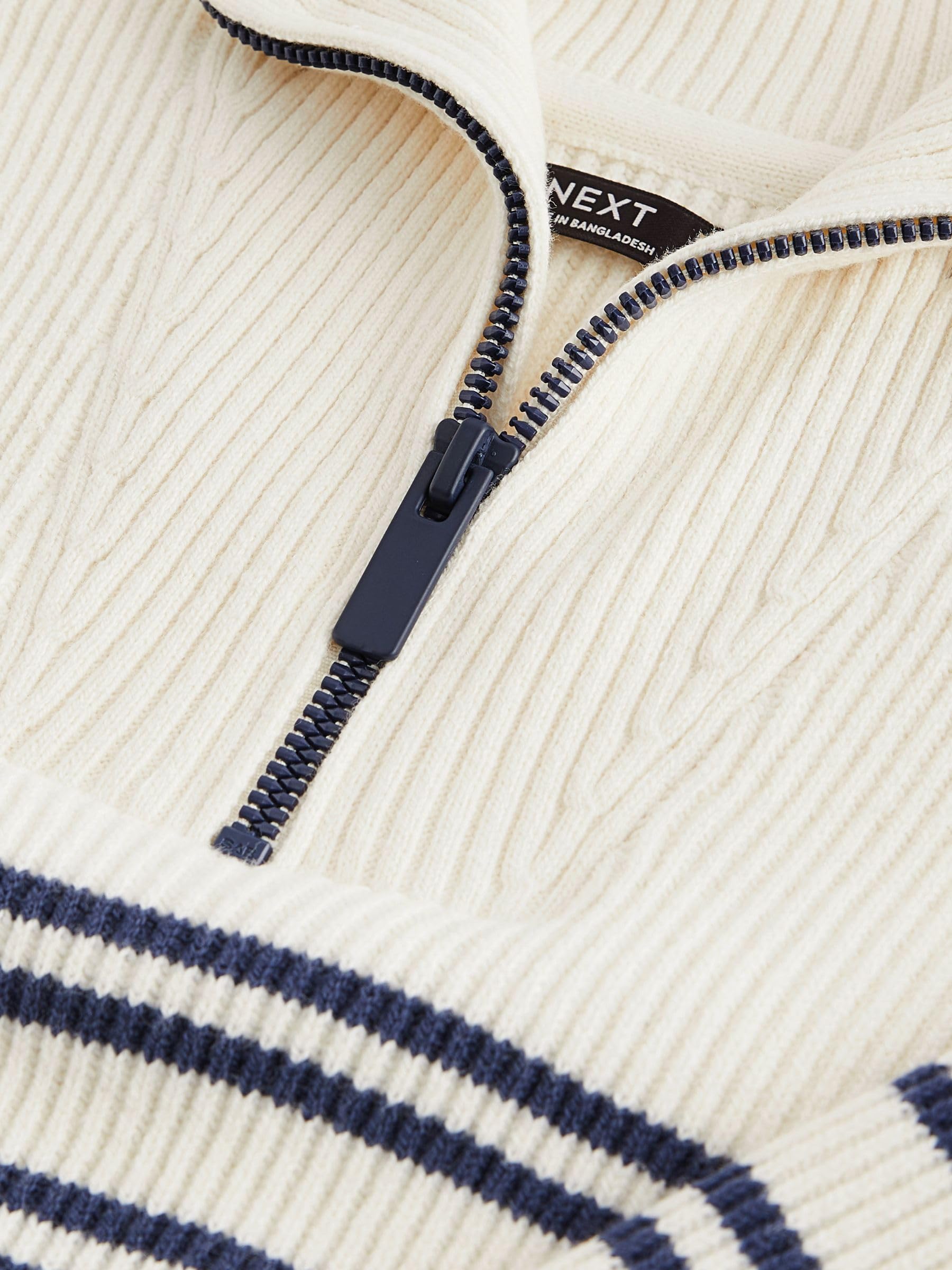 Next Ragazzo maglione zip corta ecru cream 92-98