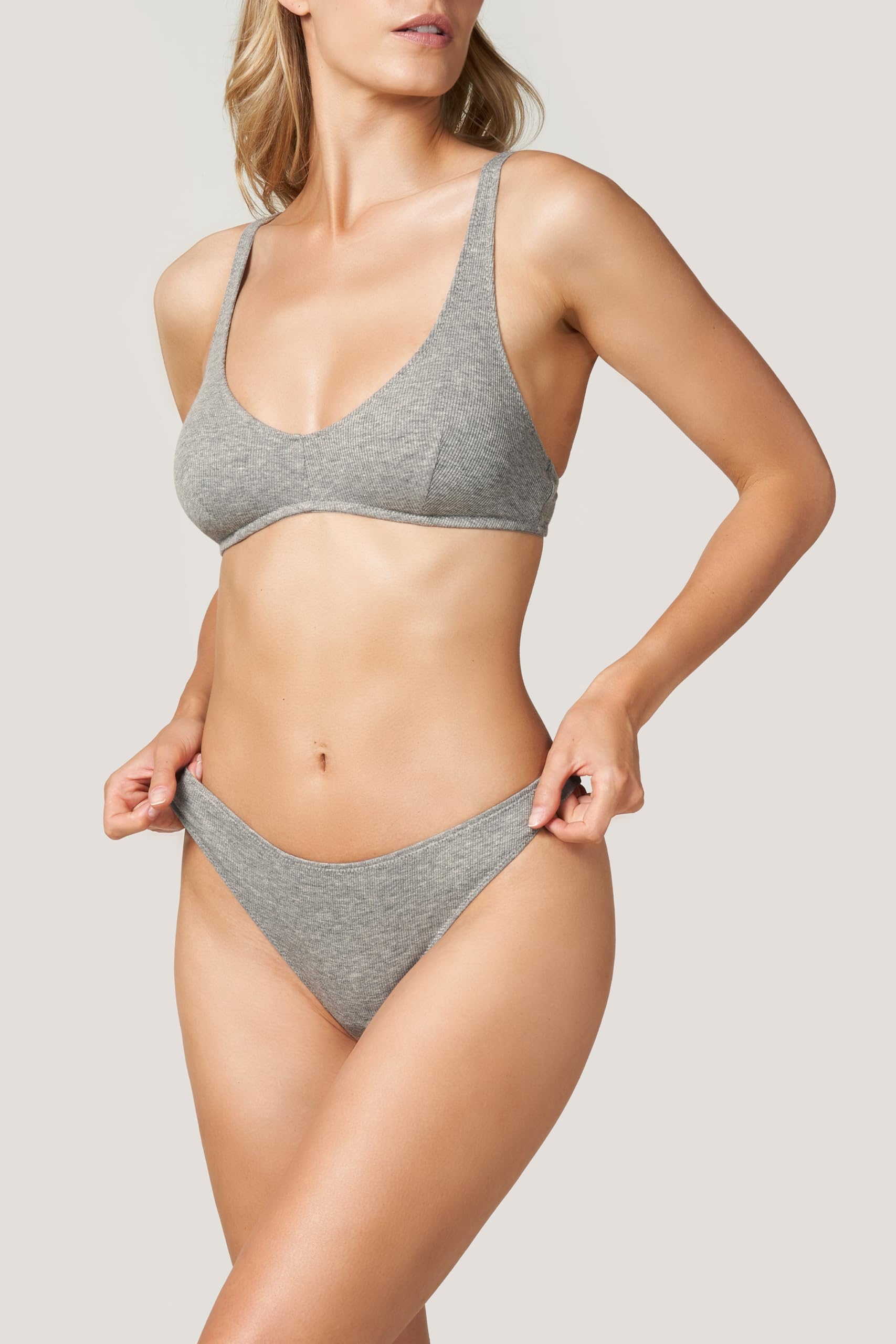 Goldenpoint bralette donna costina cotone tinta unita