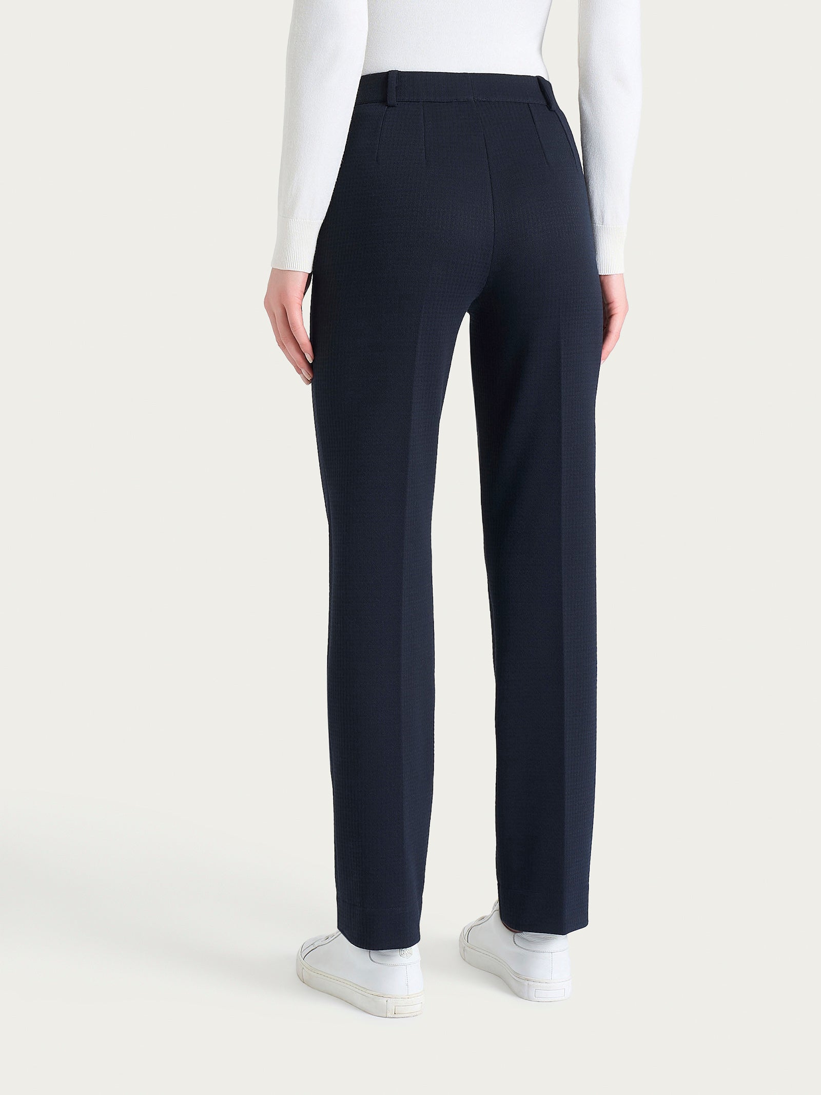 Ragno Compact pantalone dritto bleu micro check
