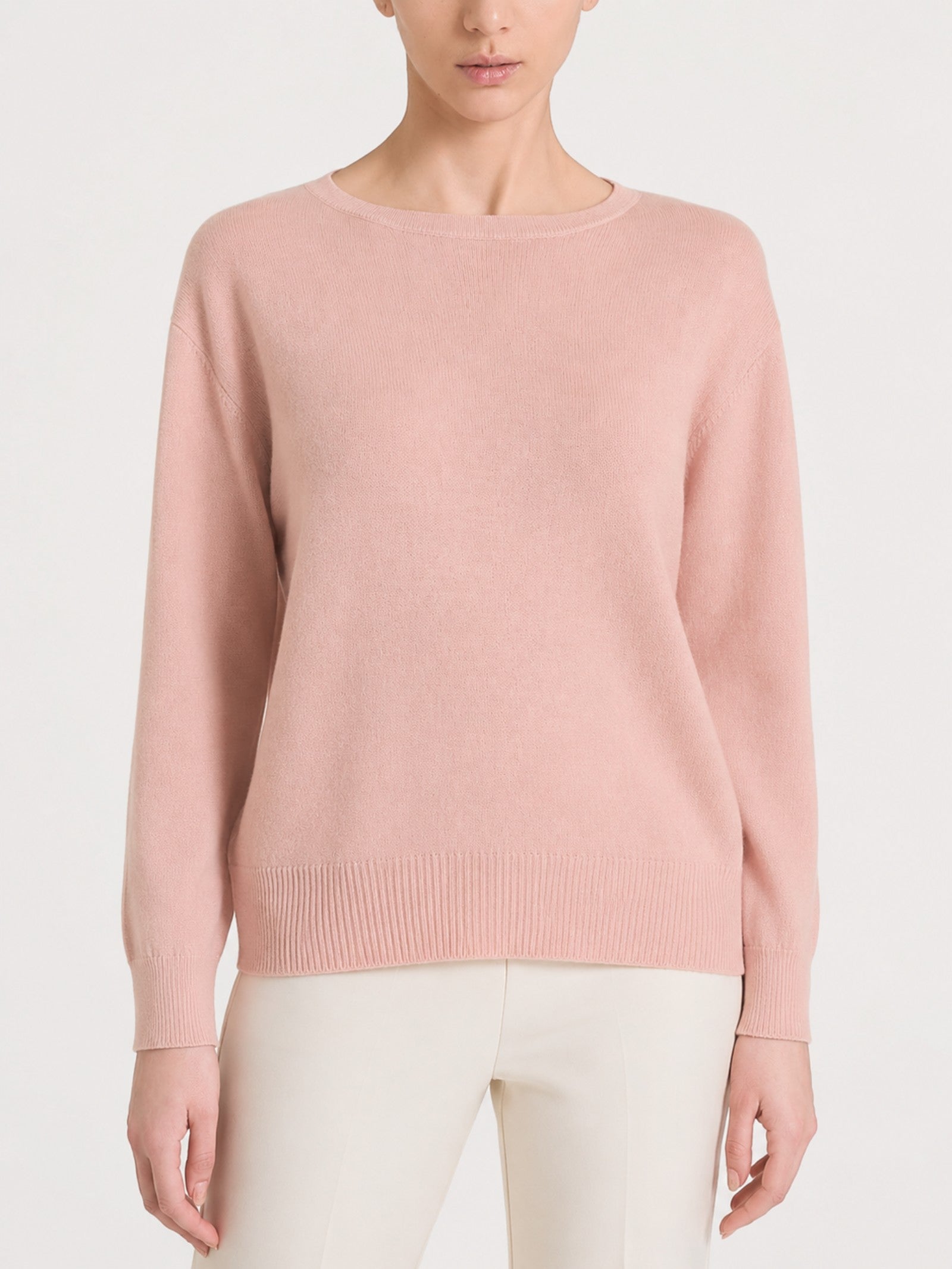 Ragno Merino Soft Scollo a Barchetta Maglia Cameo Rose pura lana