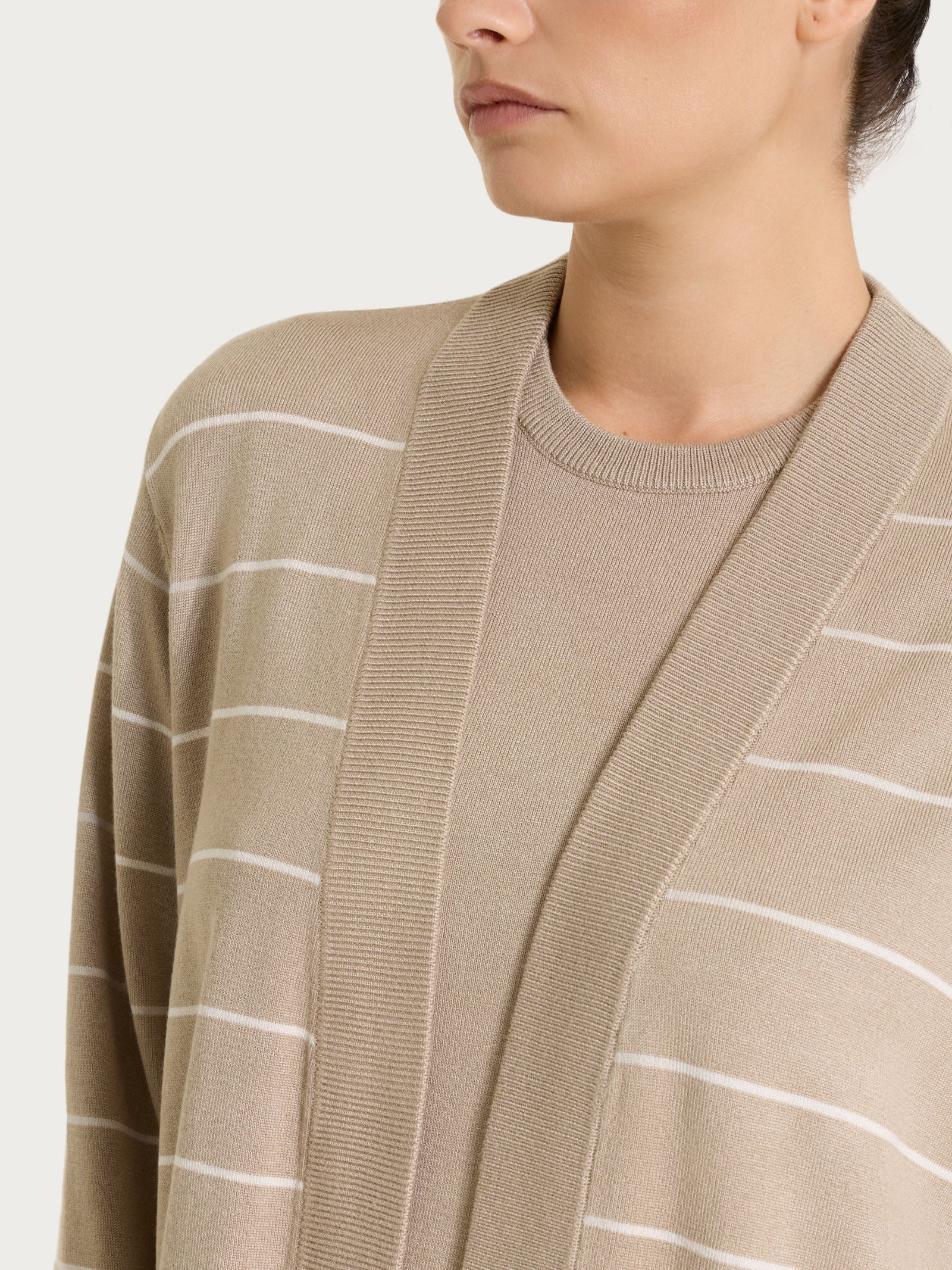 Ragno Four Seasons Cardigan aperto righe Fant.Glace