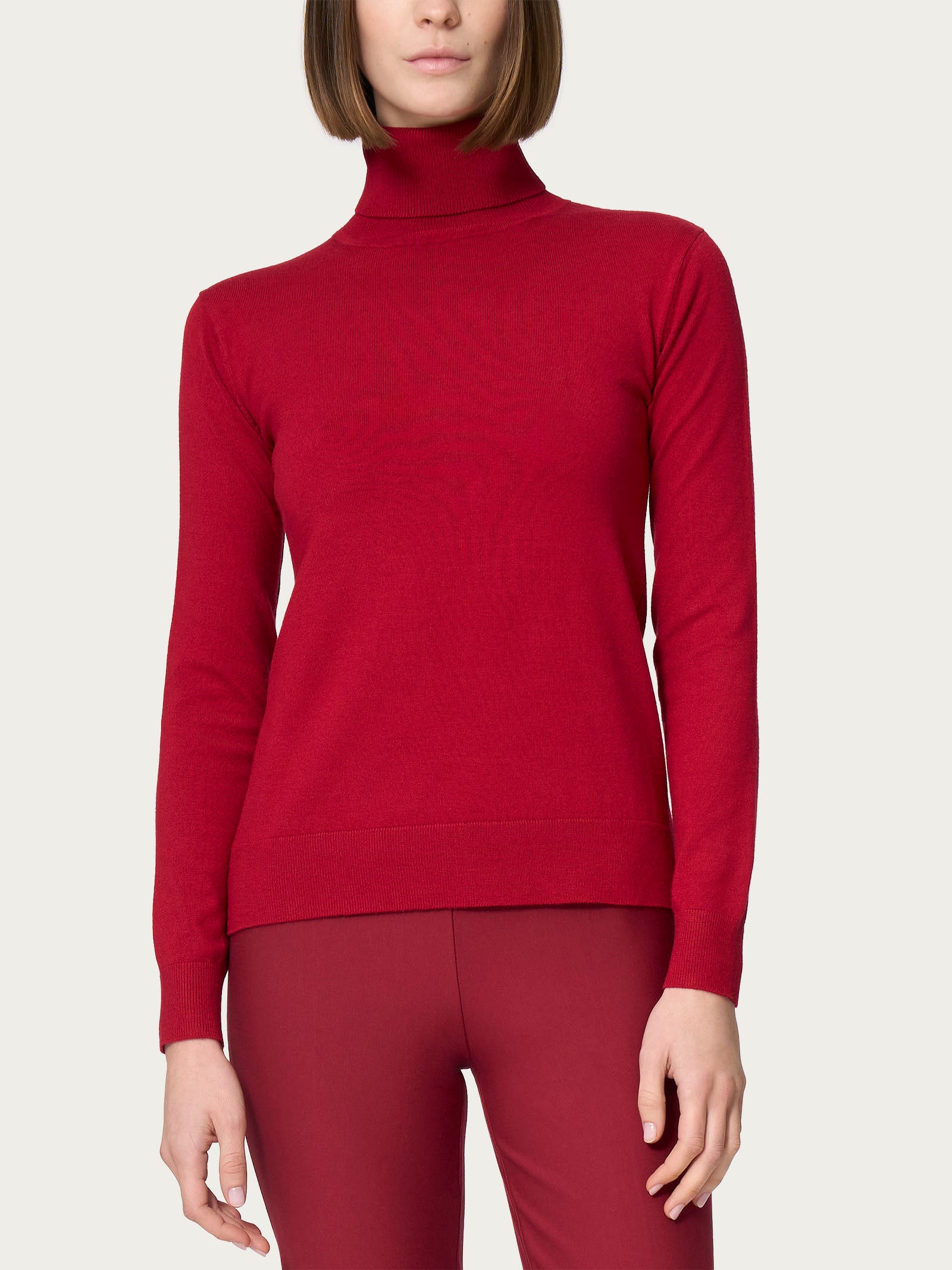 Ragno Four Seasons Dolcevita Maglia Rosso Tibetan Red Skinny
