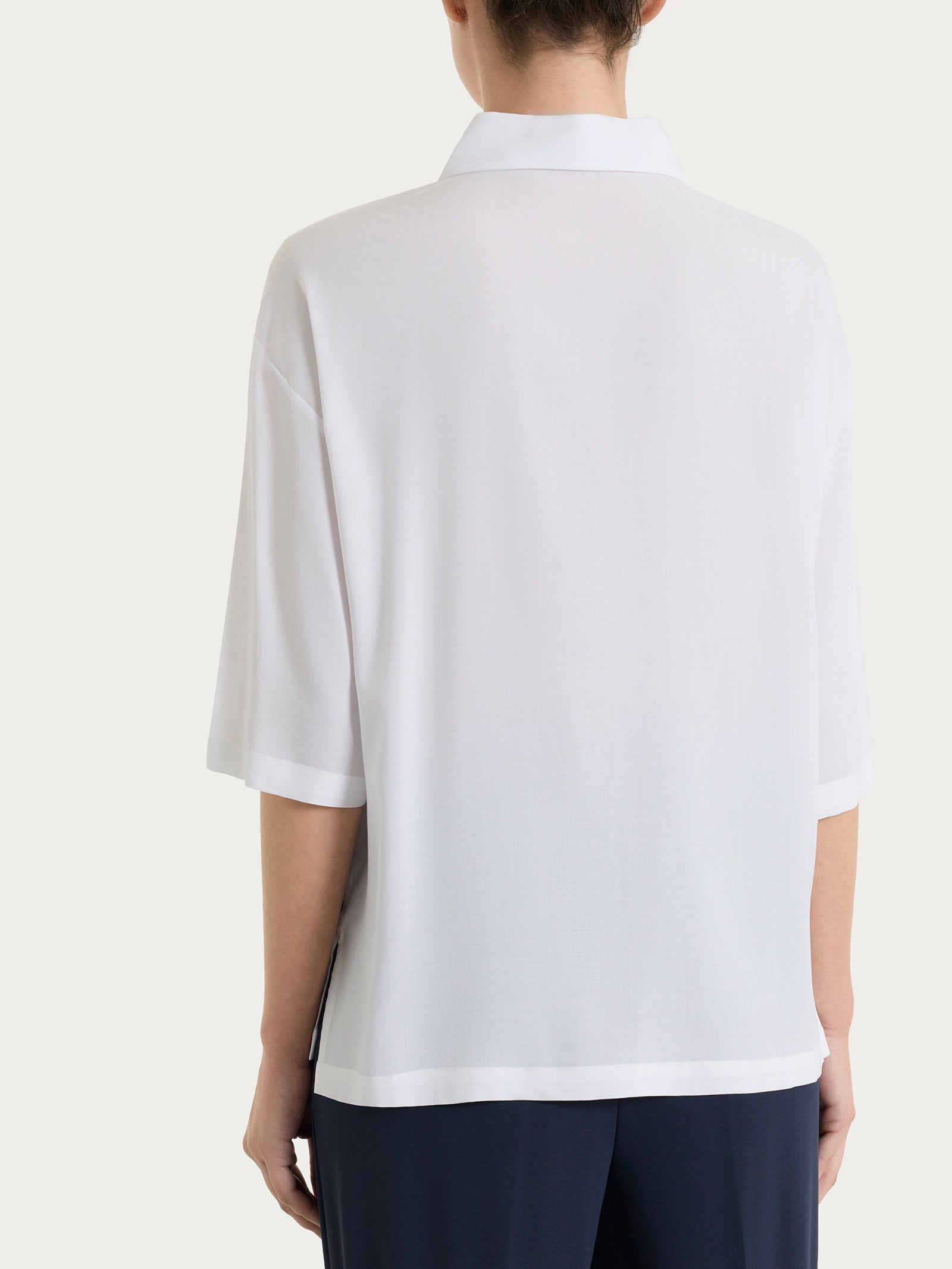 Ragno Voile Stretch Camicia Manica 3/4 voile bianca Bianco