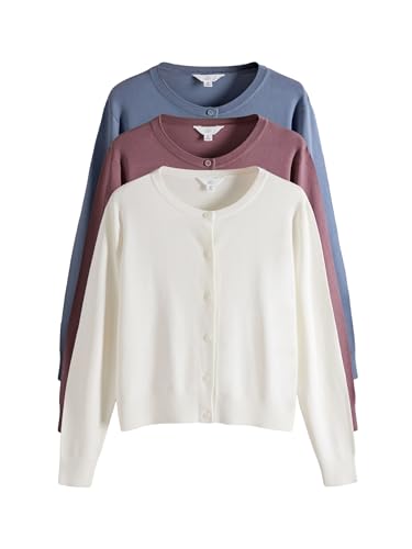 Geo Next The Set 3 cardigan sottili bottoni rosa celeste panna maglia