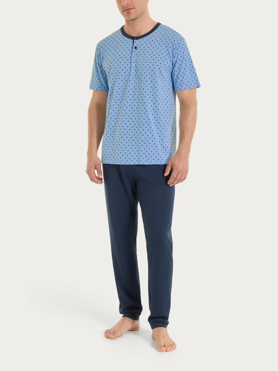 Ragno Jersey Cotone Pigiama Trittico Uomo Micro Rombi