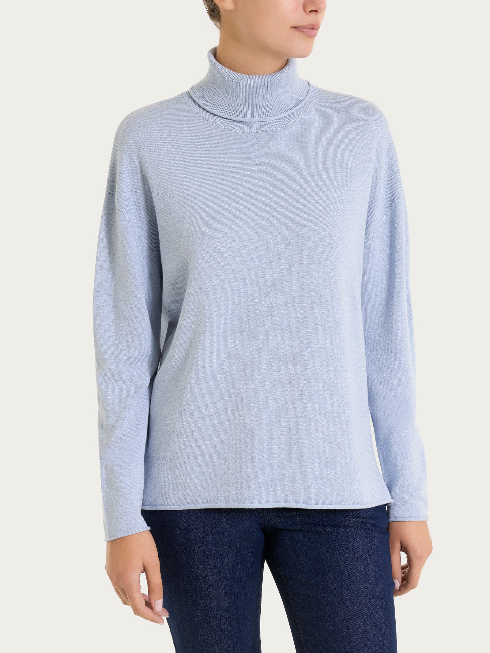 Ragno Four Seasons Dolcevita Asimmetrico Maglia Zen Blue