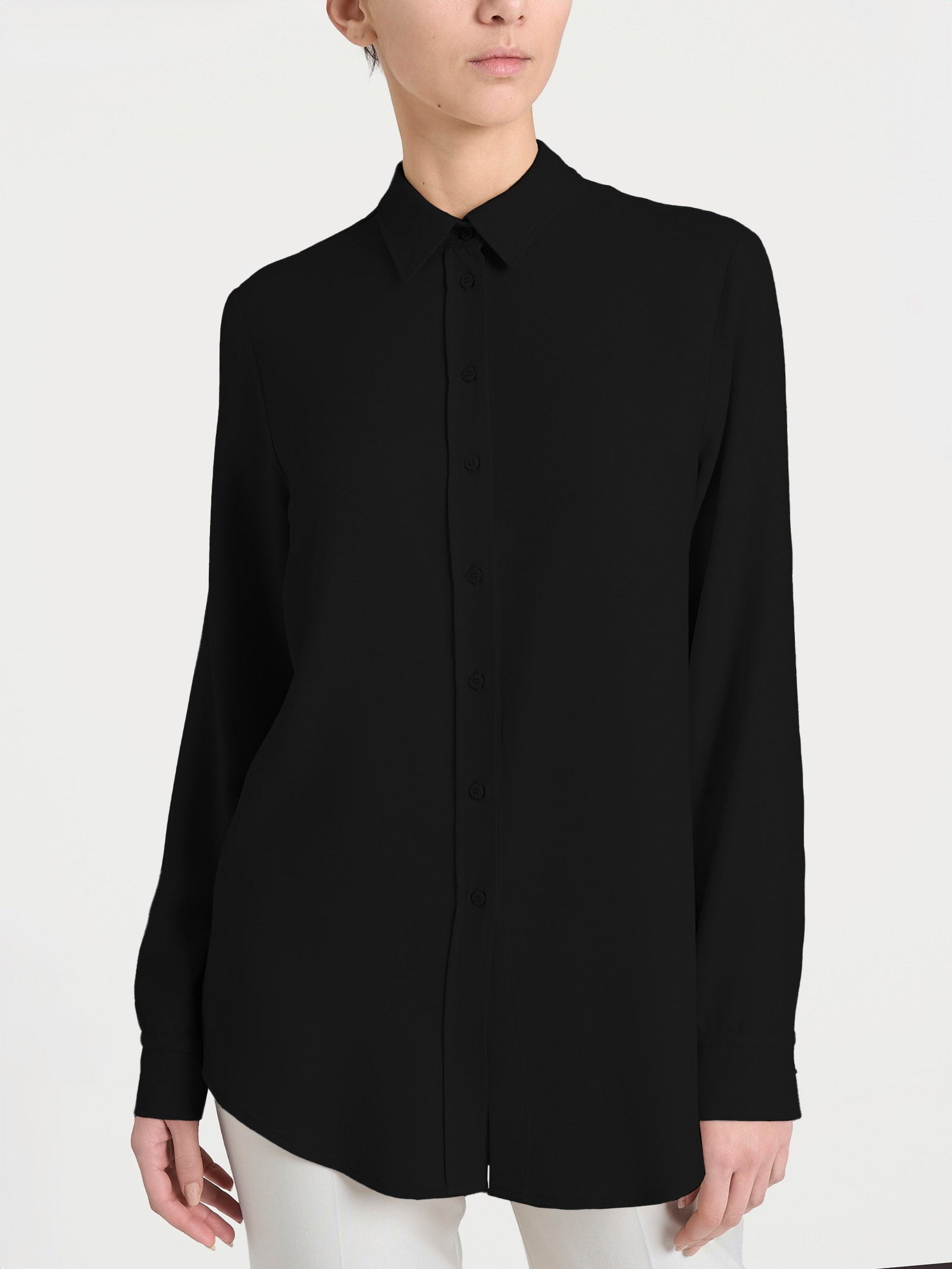 Ragno EcoSeta Winter camicia Nero pura viscosa