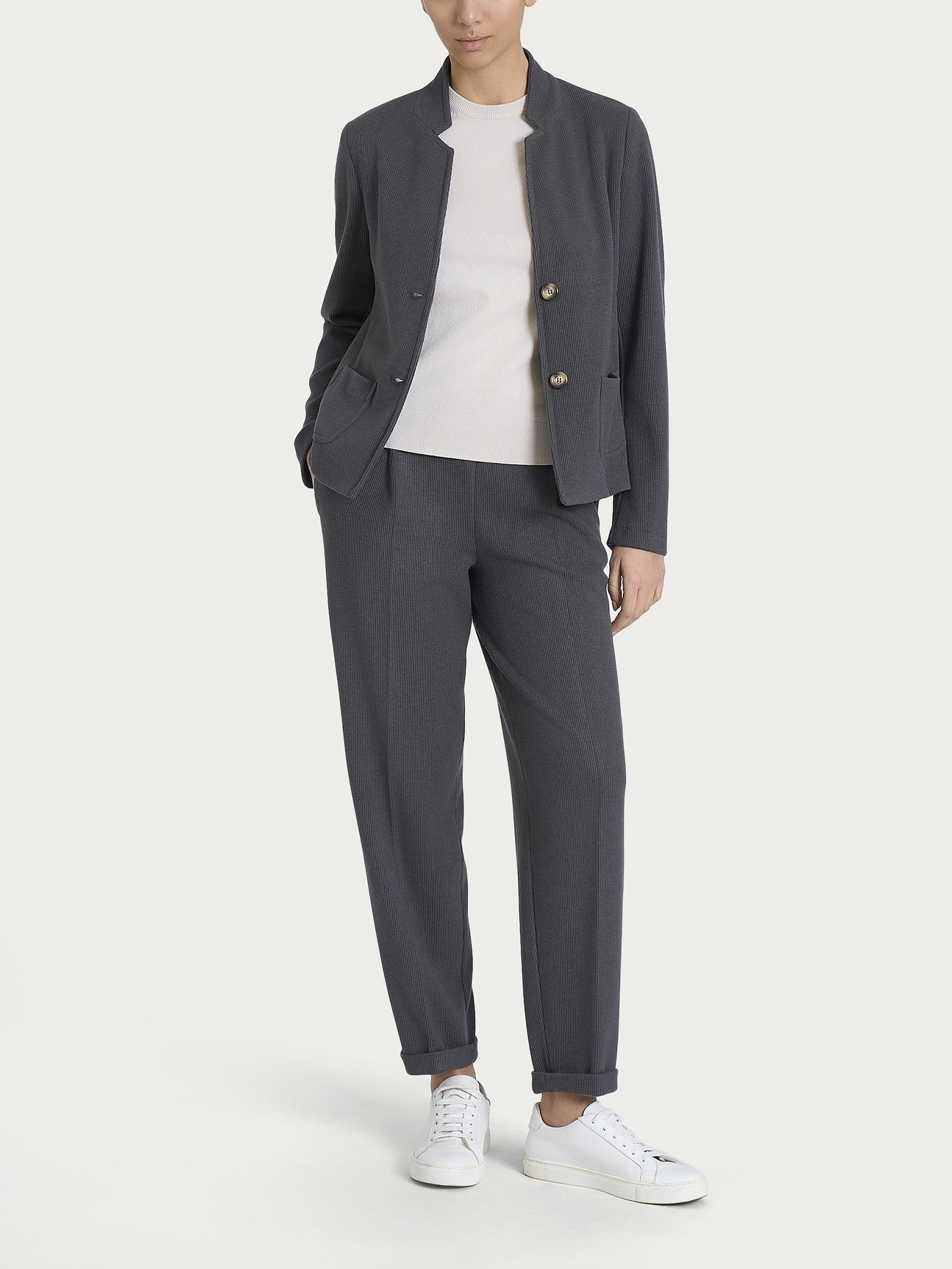 Ragno Relaxed Wardrobe blazer corto Velvet Dark Shadow