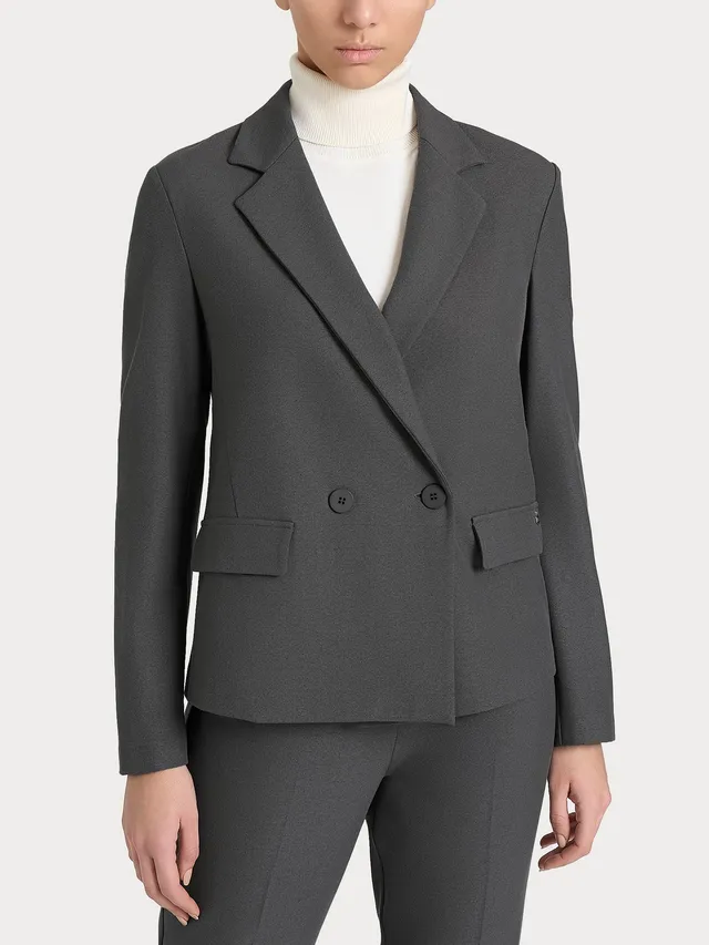 Ragno Blazer doppio petto in Flanel Twill ardesia mel