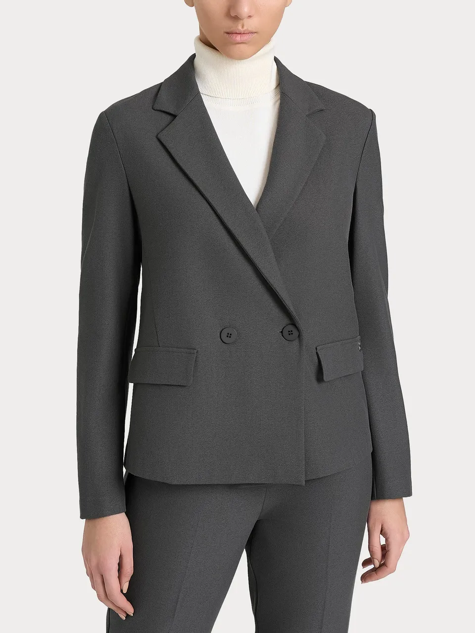 Ragno Blazer doppio petto in Flanel Twill ardesia mel